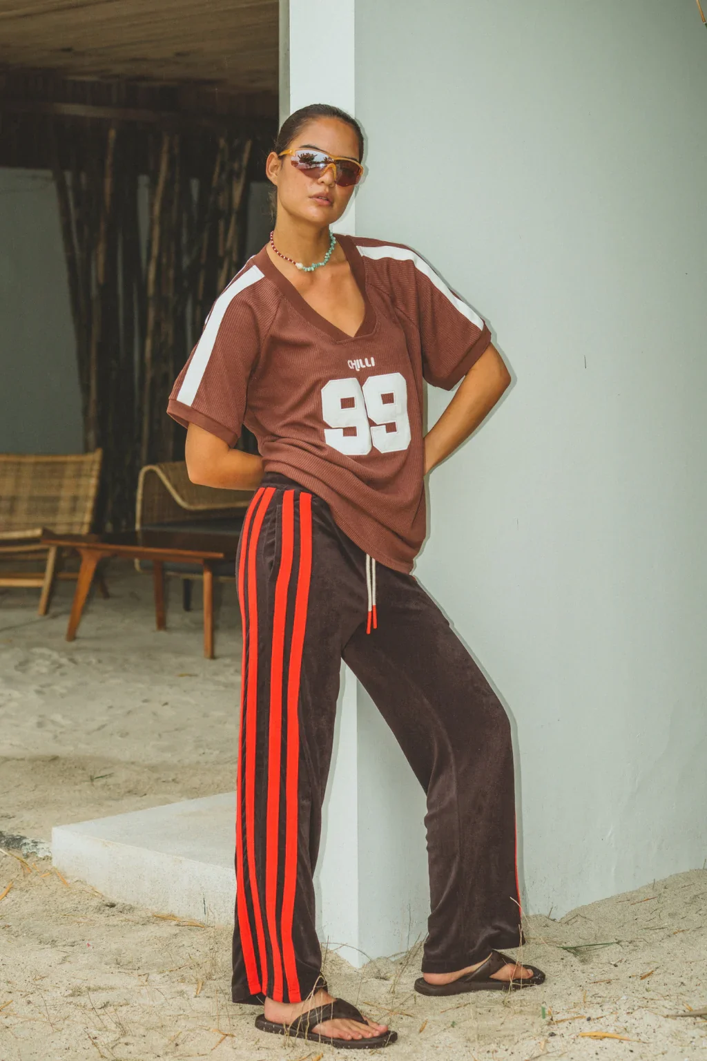 ARAMINTA JAMES Womens AJ Terry Pant in Mocha - Image 2