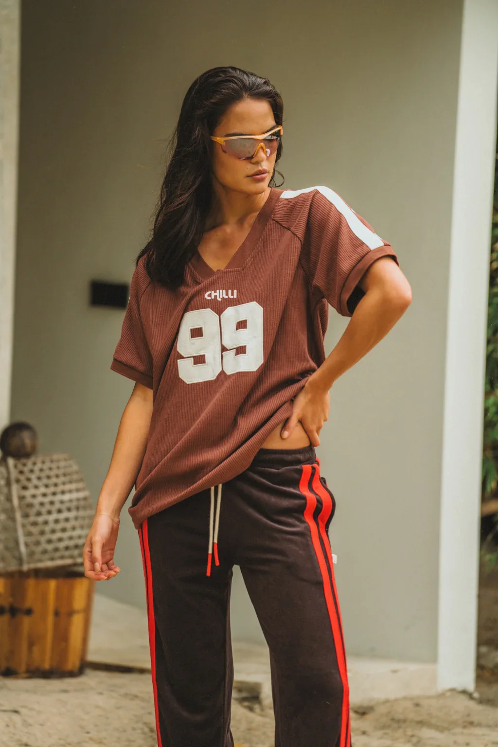ARAMINTA JAMES Womens AJ Terry Pant in Mocha - Image 4