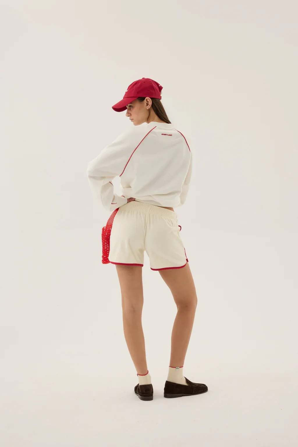 ARAMINTA JAMES Womens Chilli Terry Short in Warm White - Image 7