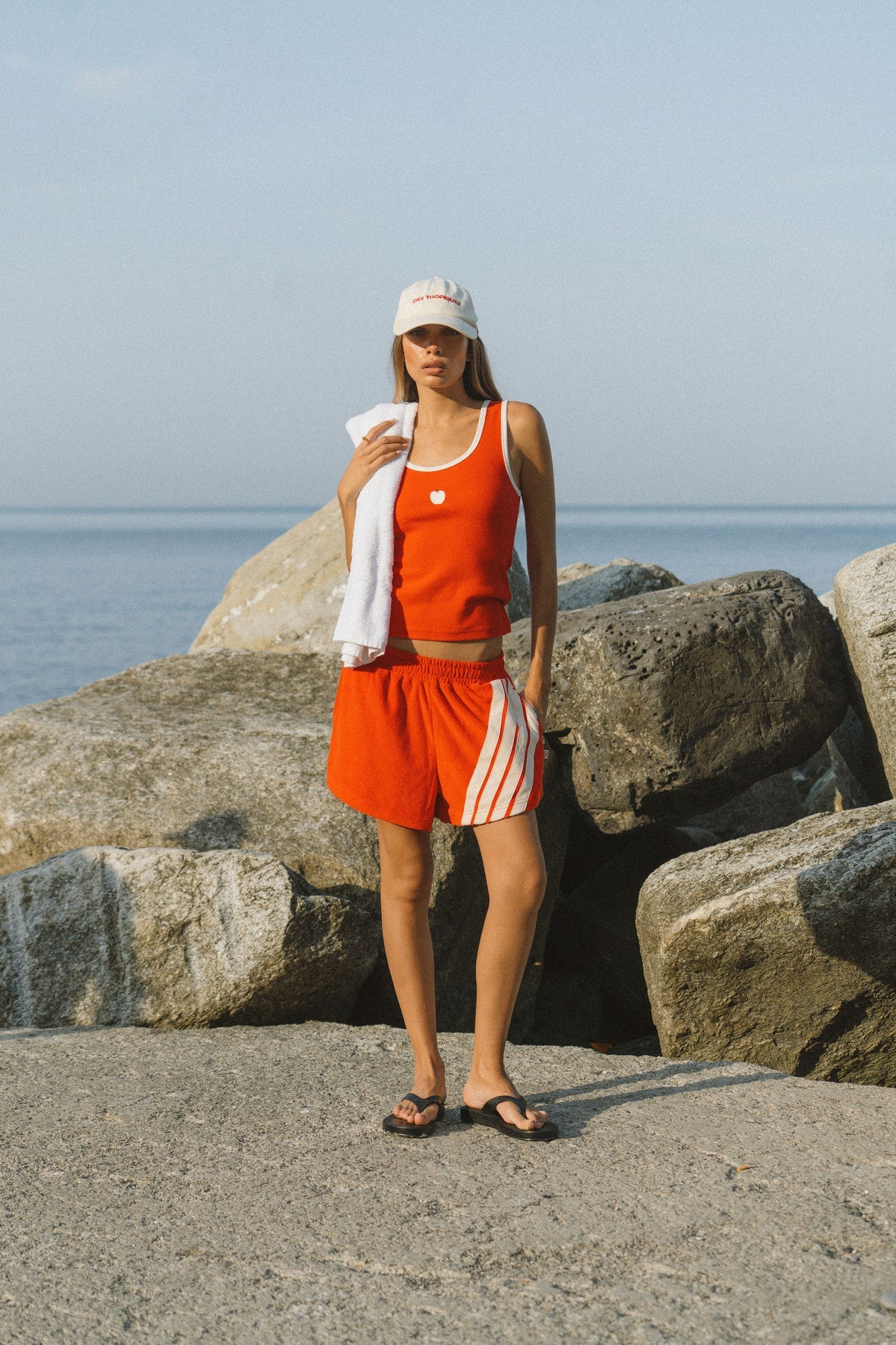 ARAMINTA JAMES Womens Manzana Rib Tank in Apple Red - Image 3