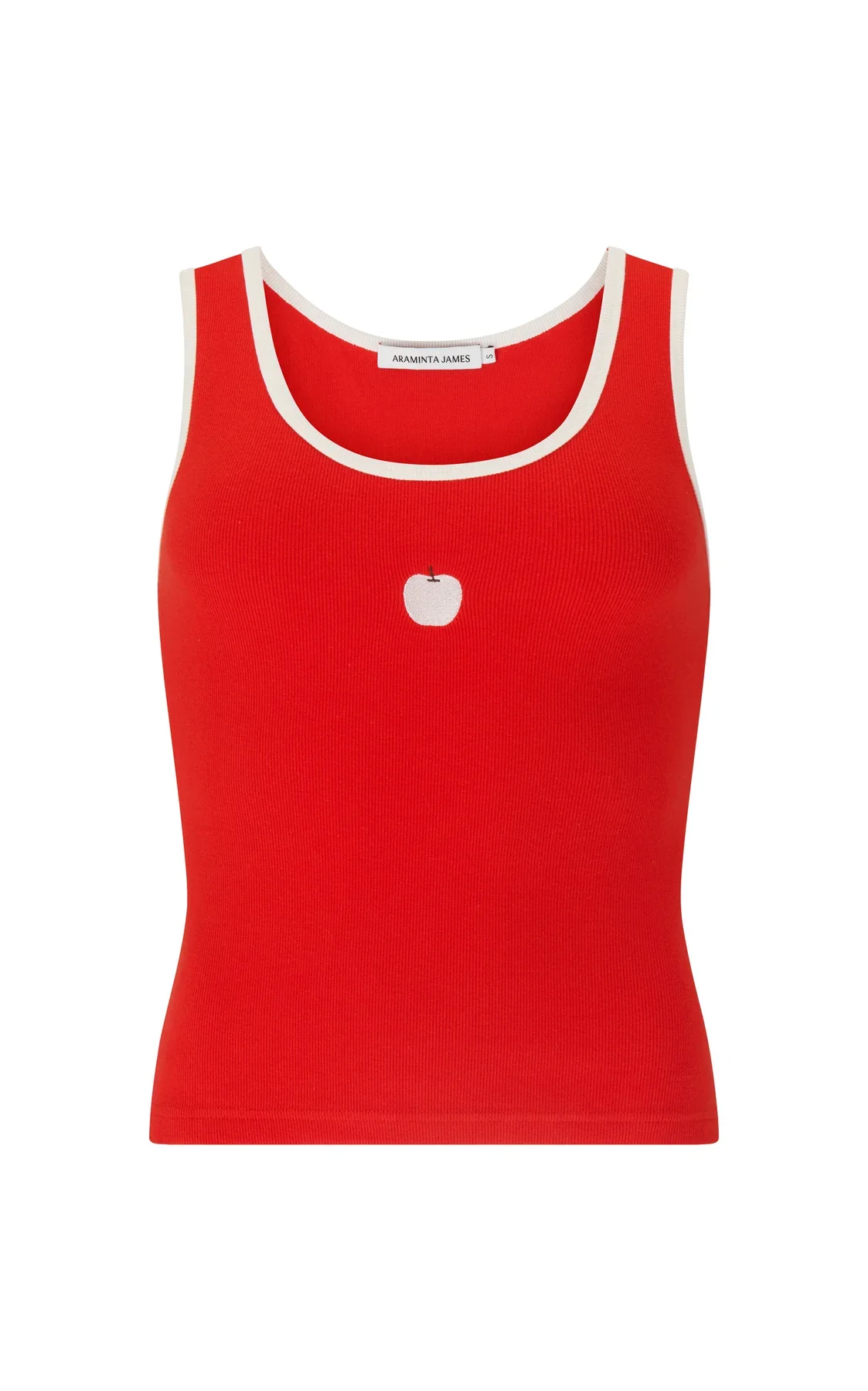 ARAMINTA JAMES Womens Manzana Rib Tank in Apple Red - Image 9