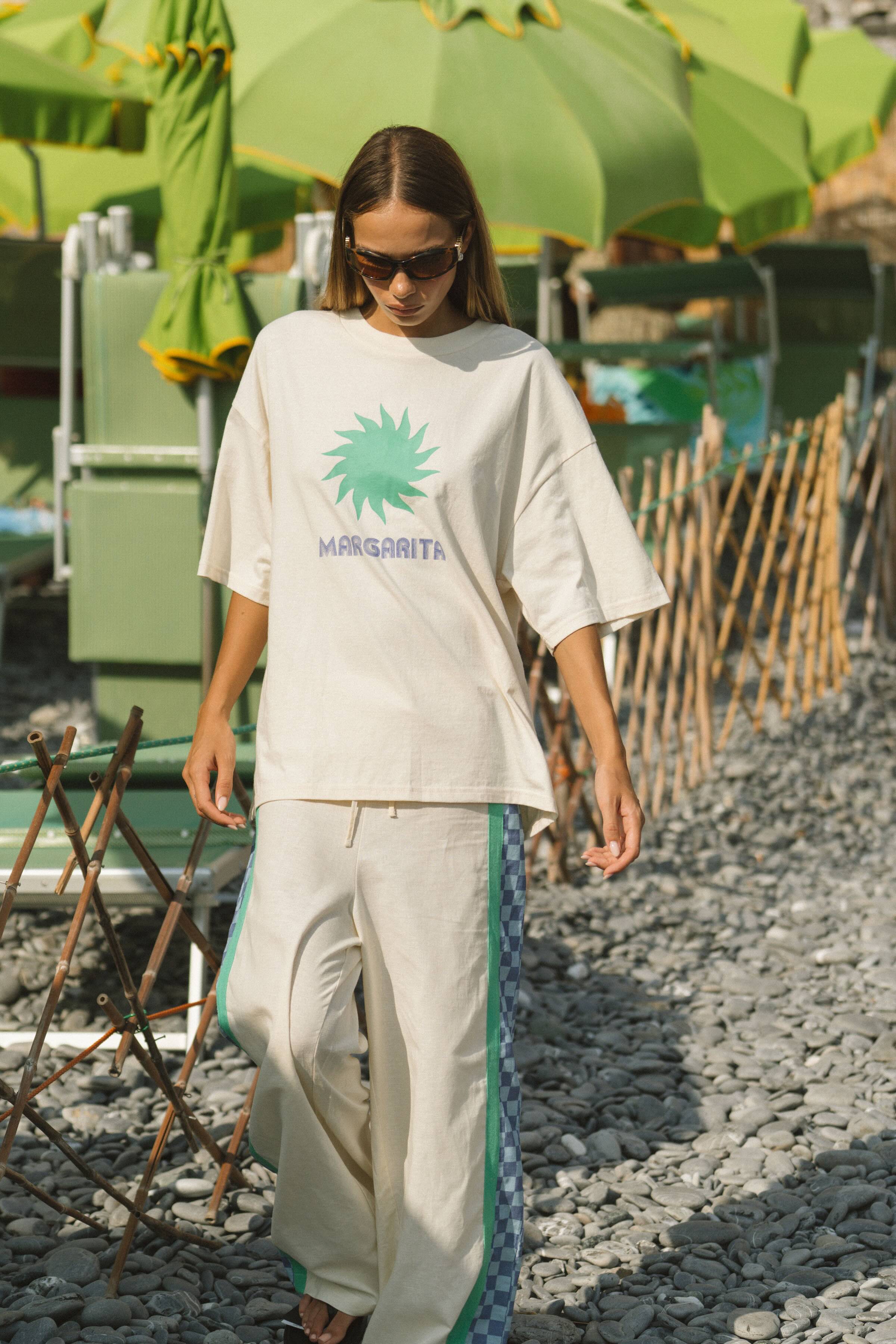 ARAMINTA JAMES Womens Margarita Oversized Tee in Natural - Image 3