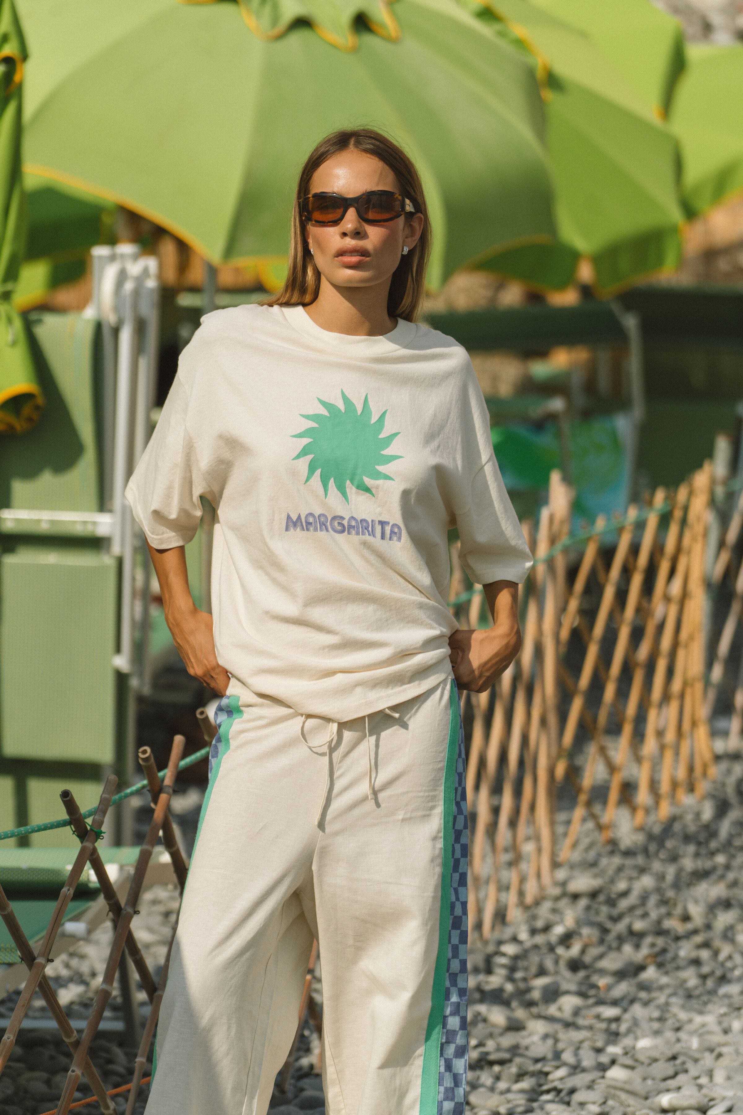 ARAMINTA JAMES Womens Margarita Oversized Tee in Natural - Image 4