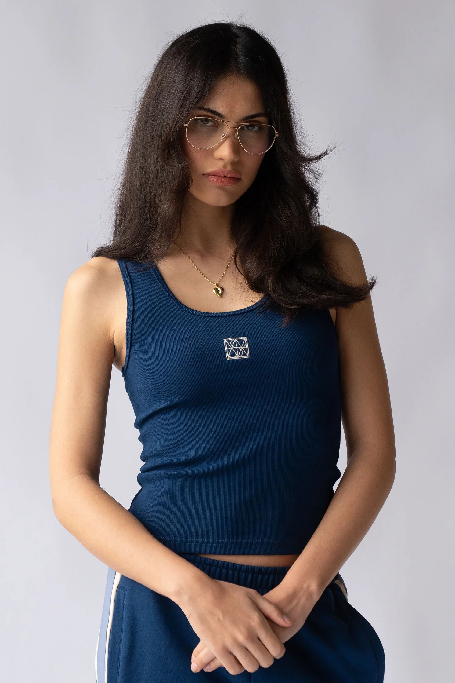 ARAMINTA JAMES Womens Mio Tank - Midnight Blue
