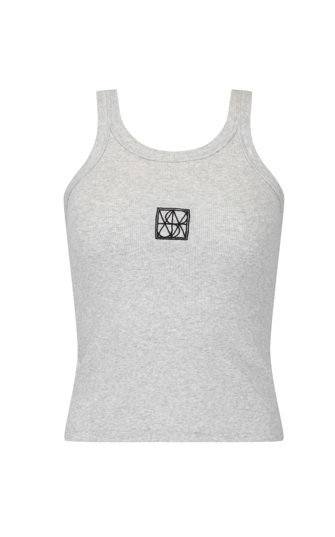 ARAMINTA JAMES Womens Monogram Tank Grey Marle - Image 4