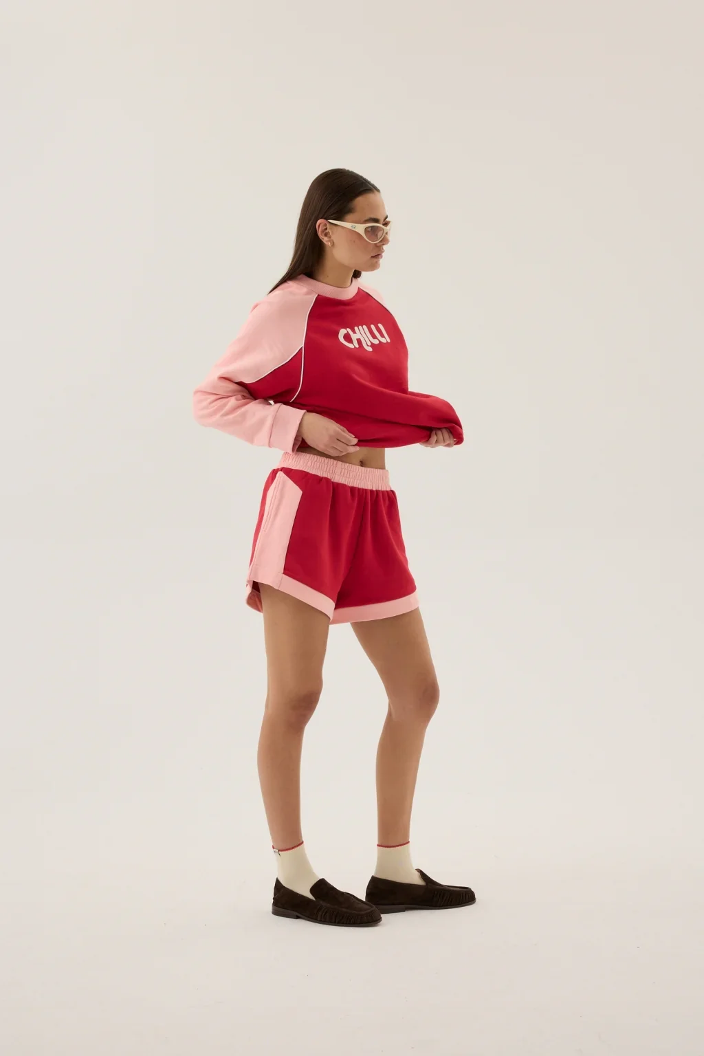 ARAMINTA JAMES Womens Retro Track Short in Poppy Red - Image 7
