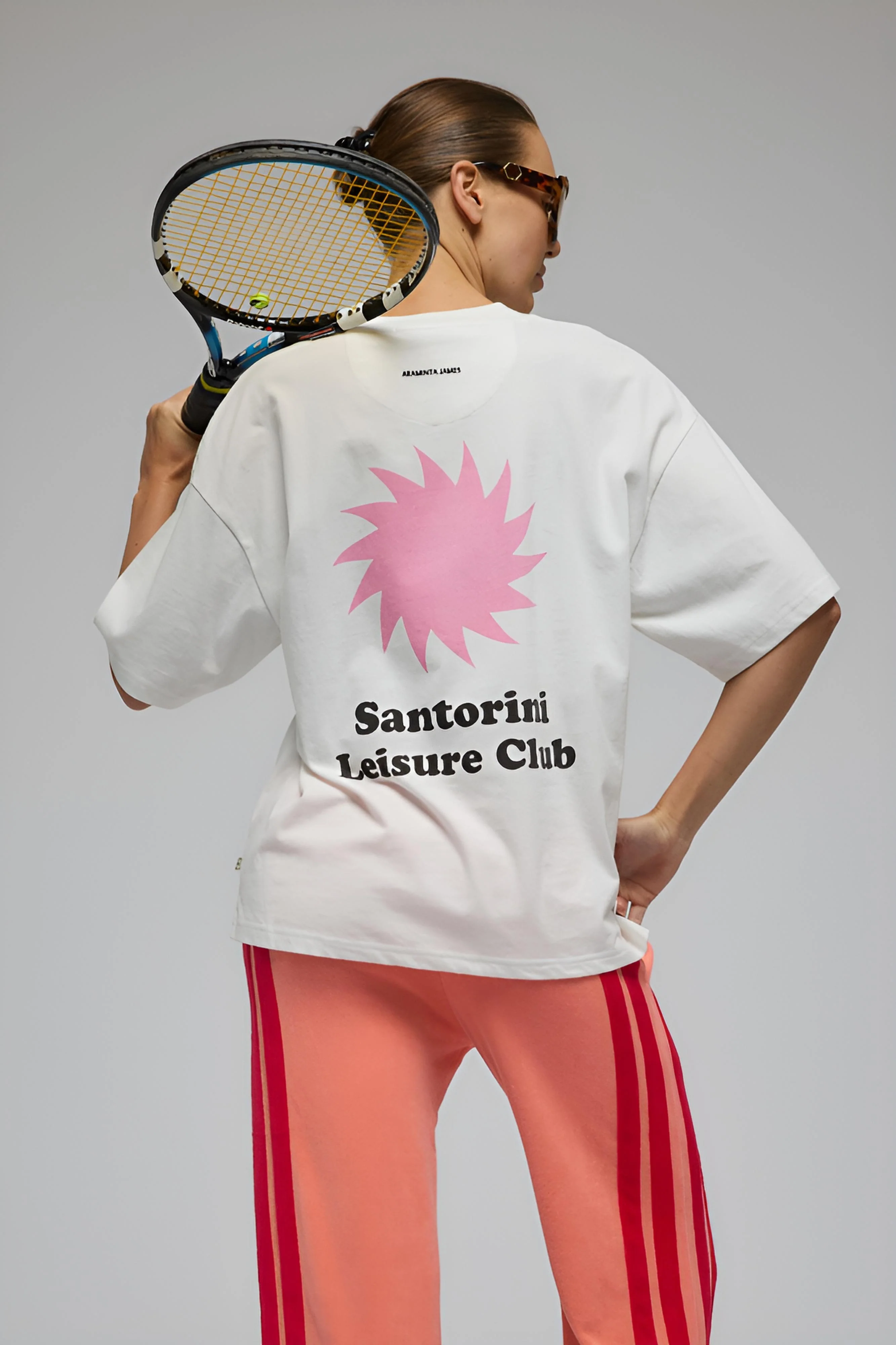 ARAMINTA JAMES Womens Santorini Oversized Tee Warm White