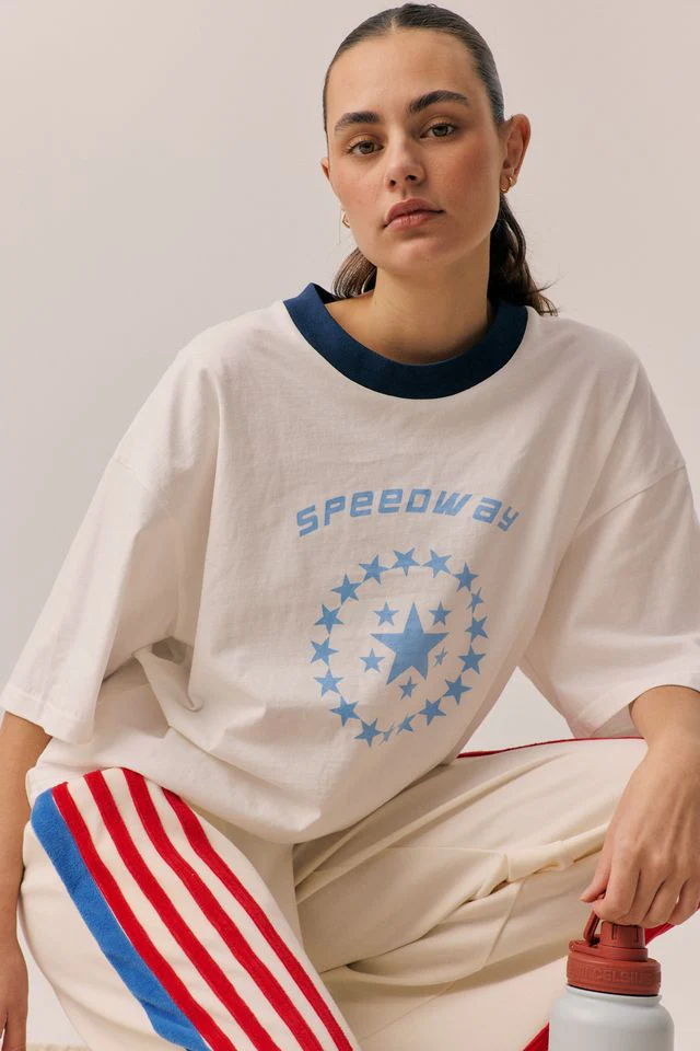 ARAMINTA JAMES Womens Speedway Oversized Tee in Snow - Image 2
