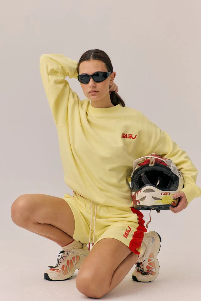 ARAMINTA JAMES Womens Speedy Sweatshirt in Yellow Iris - Image 2