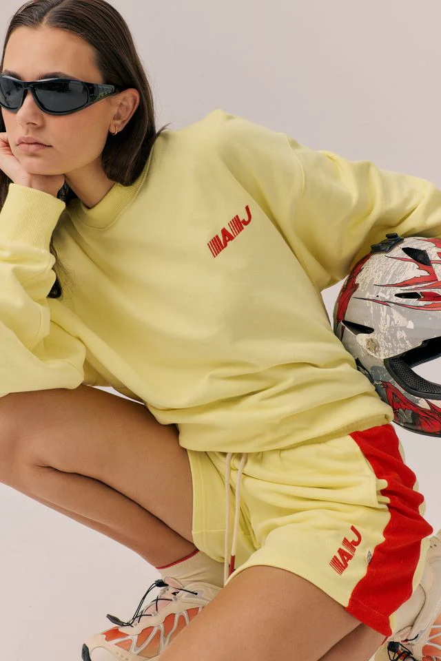 ARAMINTA JAMES Womens Speedy Sweatshirt in Yellow Iris - Image 3