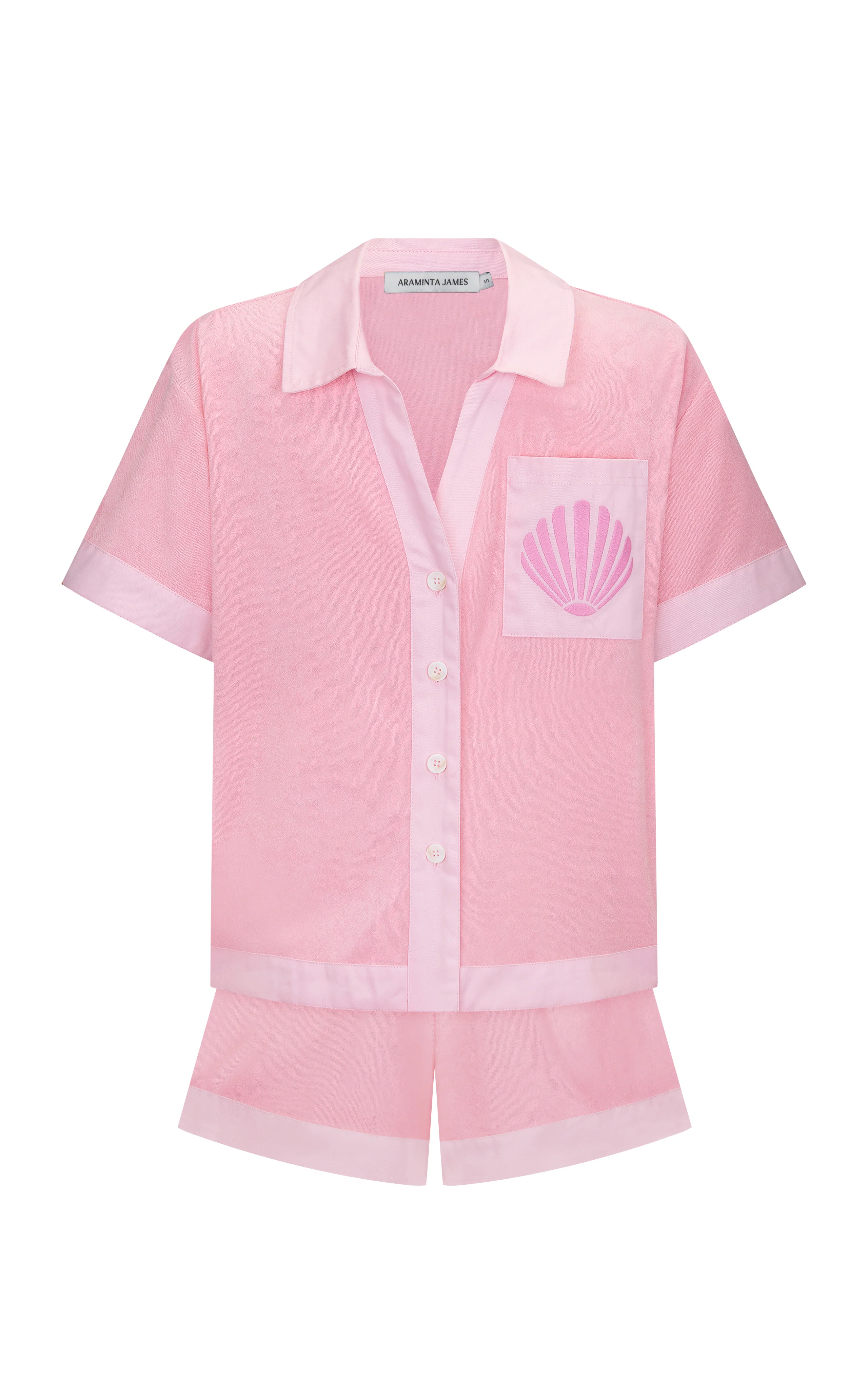ARAMINTA JAMES Womens Terry Riviera Shirt Set - Peony - Image 3