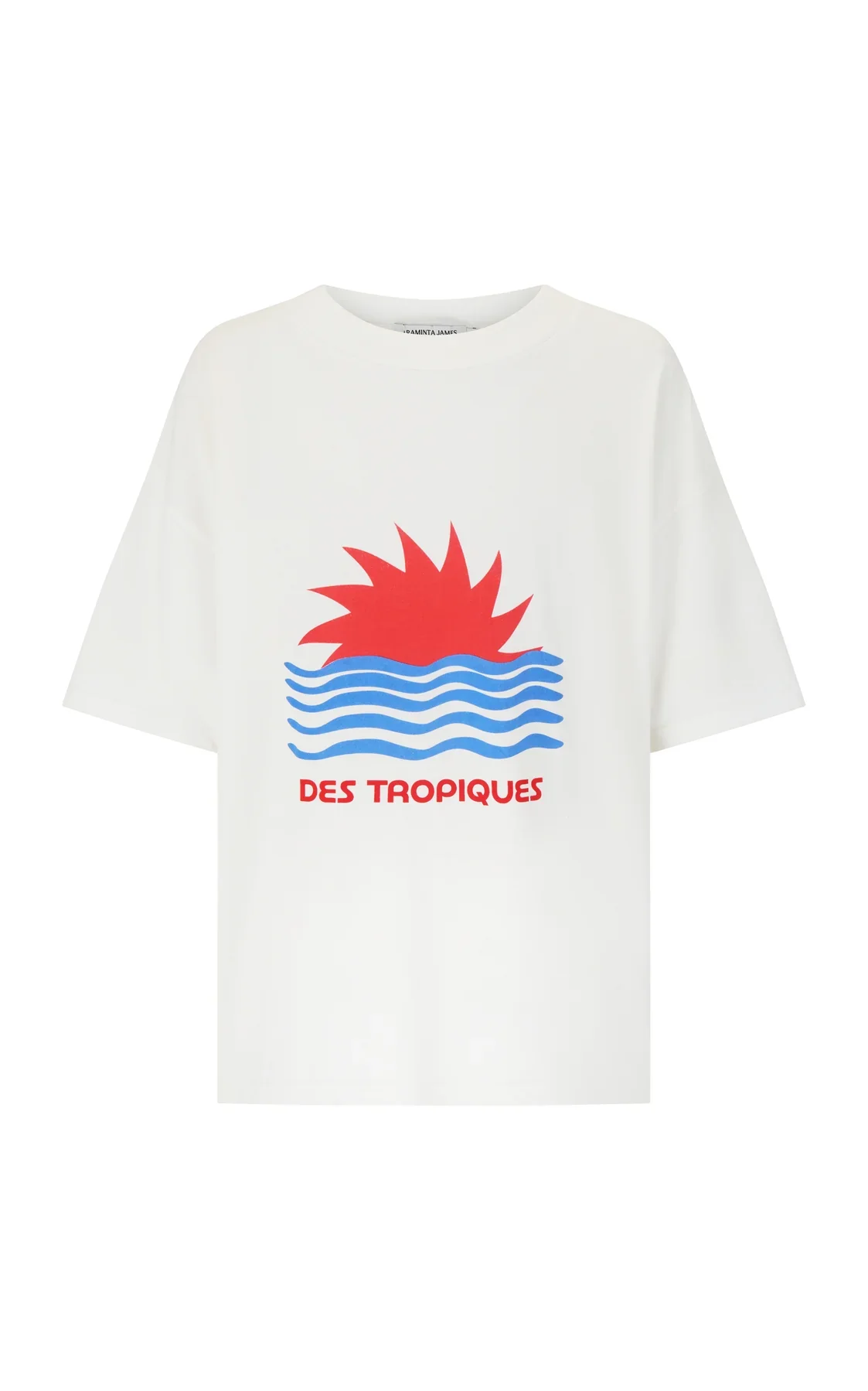 ARAMINTA JAMES Womens Tropiques Oversized Tee in Warm White - Image 9