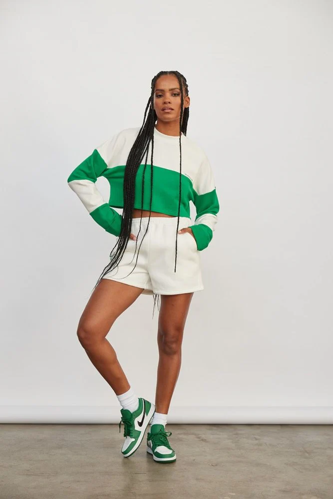 ATOIR SPORTS CLUB Womens Team Player Crop Jumper - White & Kelly Green - Image 10