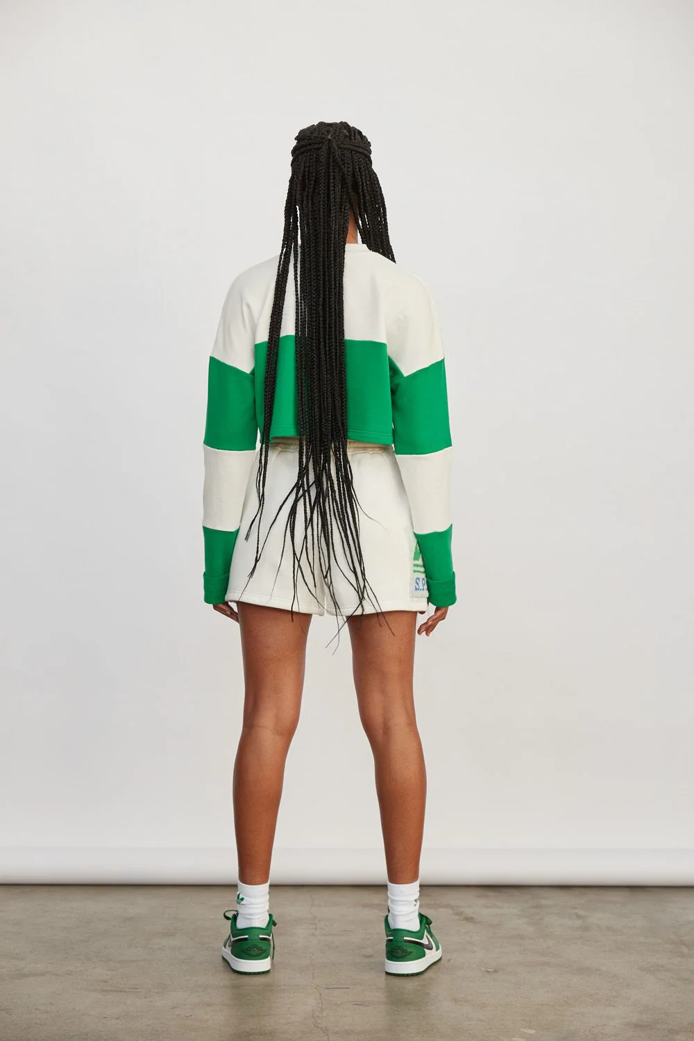 ATOIR SPORTS CLUB Womens Team Player Crop Jumper - White & Kelly Green - Image 7