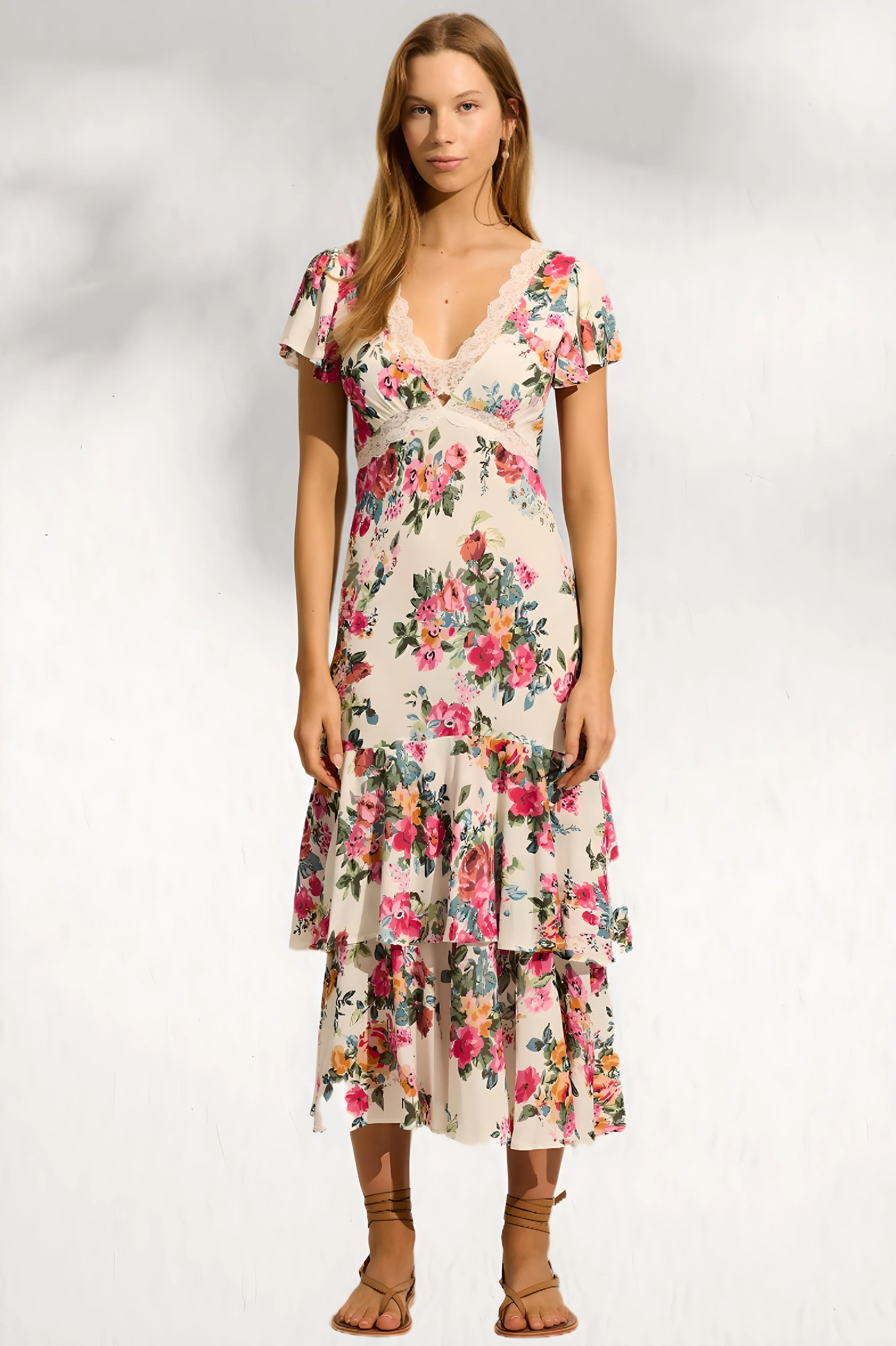 AUGUSTE THE LABEL Womens Allison Midi Dress - Off White - Image 2