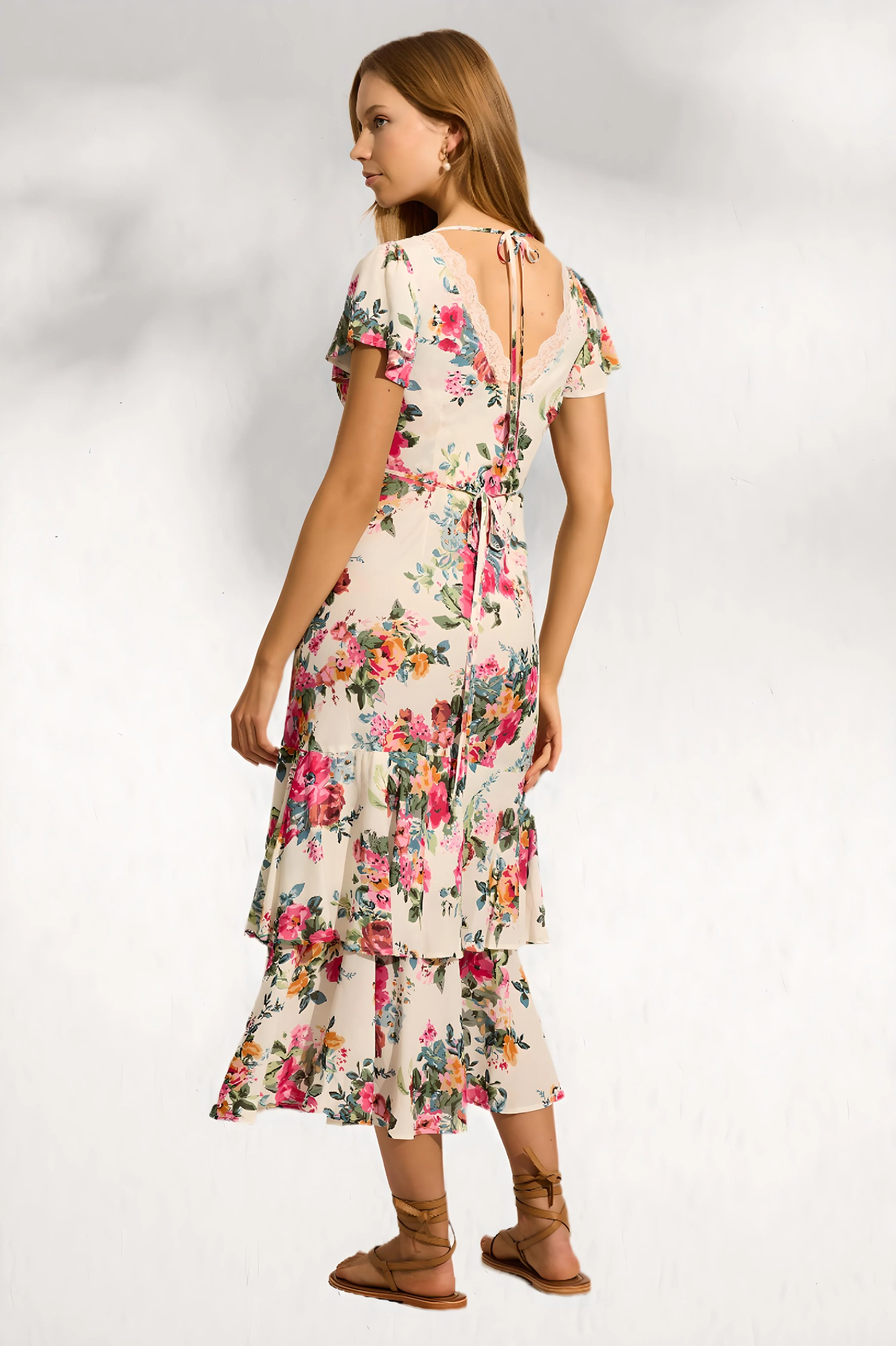 AUGUSTE THE LABEL Womens Allison Midi Dress - Off White - Image 3