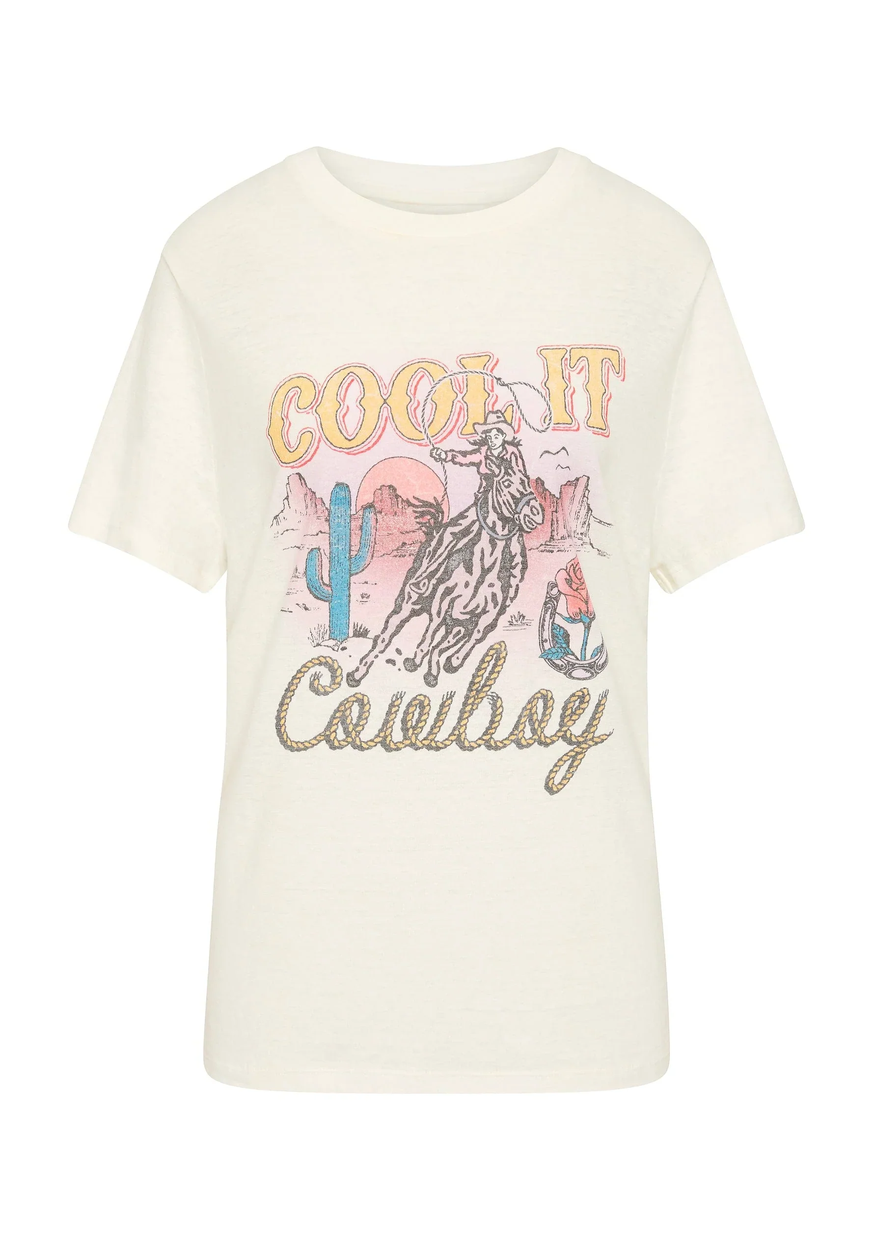 AUGUSTE THE LABEL Womens Cool It Cowboy Classic Tee - Off White - Image 3