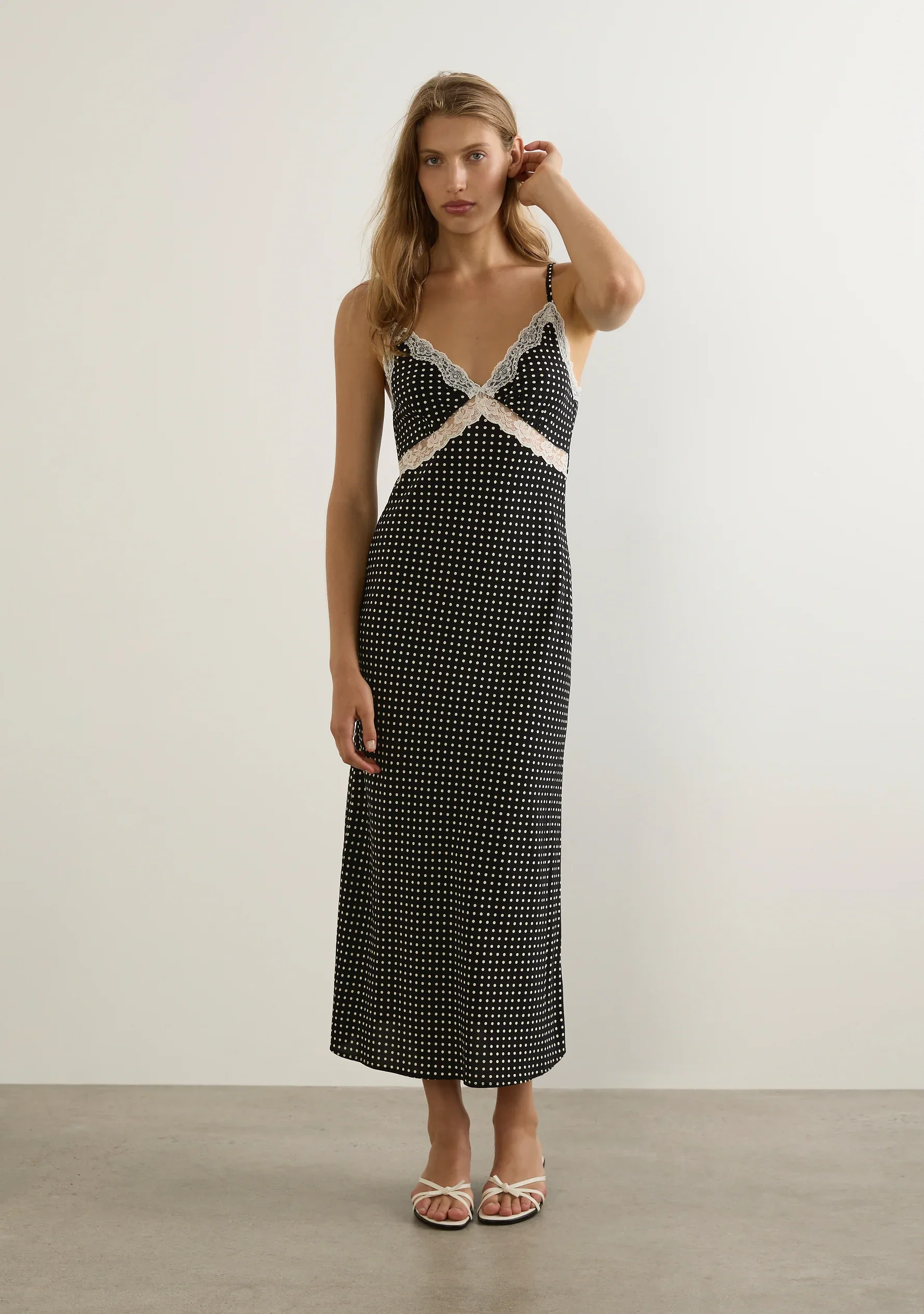 AUGUSTE THE LABEL Womens Darlene Midi Dress in Black Polka - Image 2