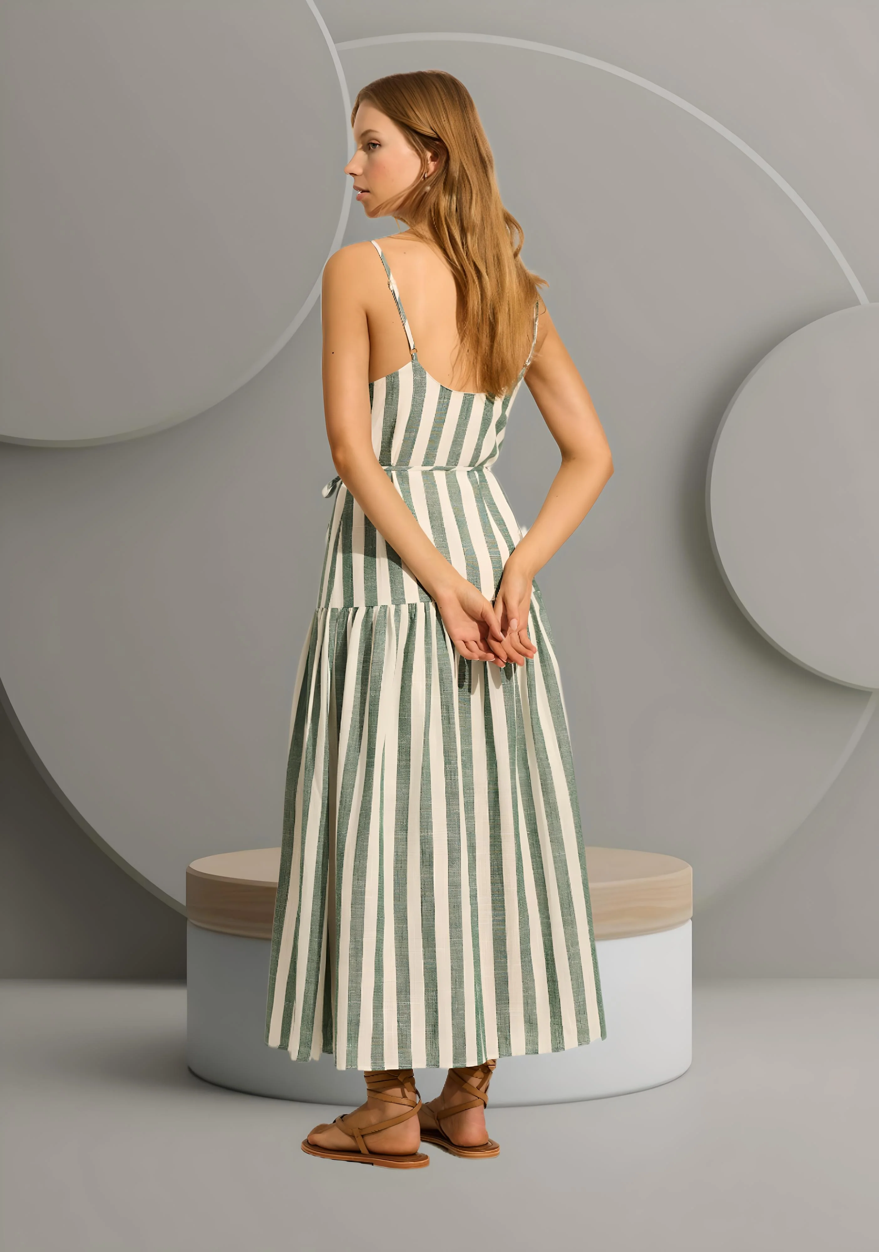 AUGUSTE THE LABEL Womens Elowen Maxi Dress - Forest Green - Image 3