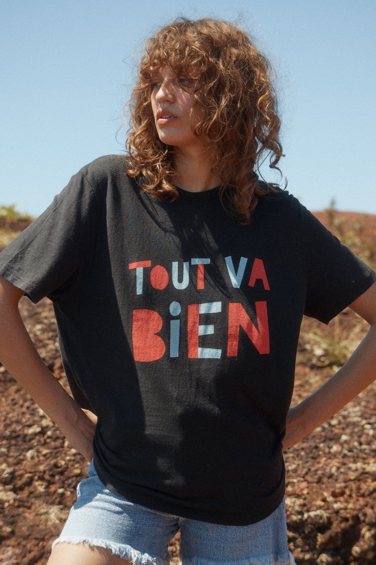 AUGUSTE THE LABEL Womens Everythings Good Boyfriend Tee - Washed Black - Image 3