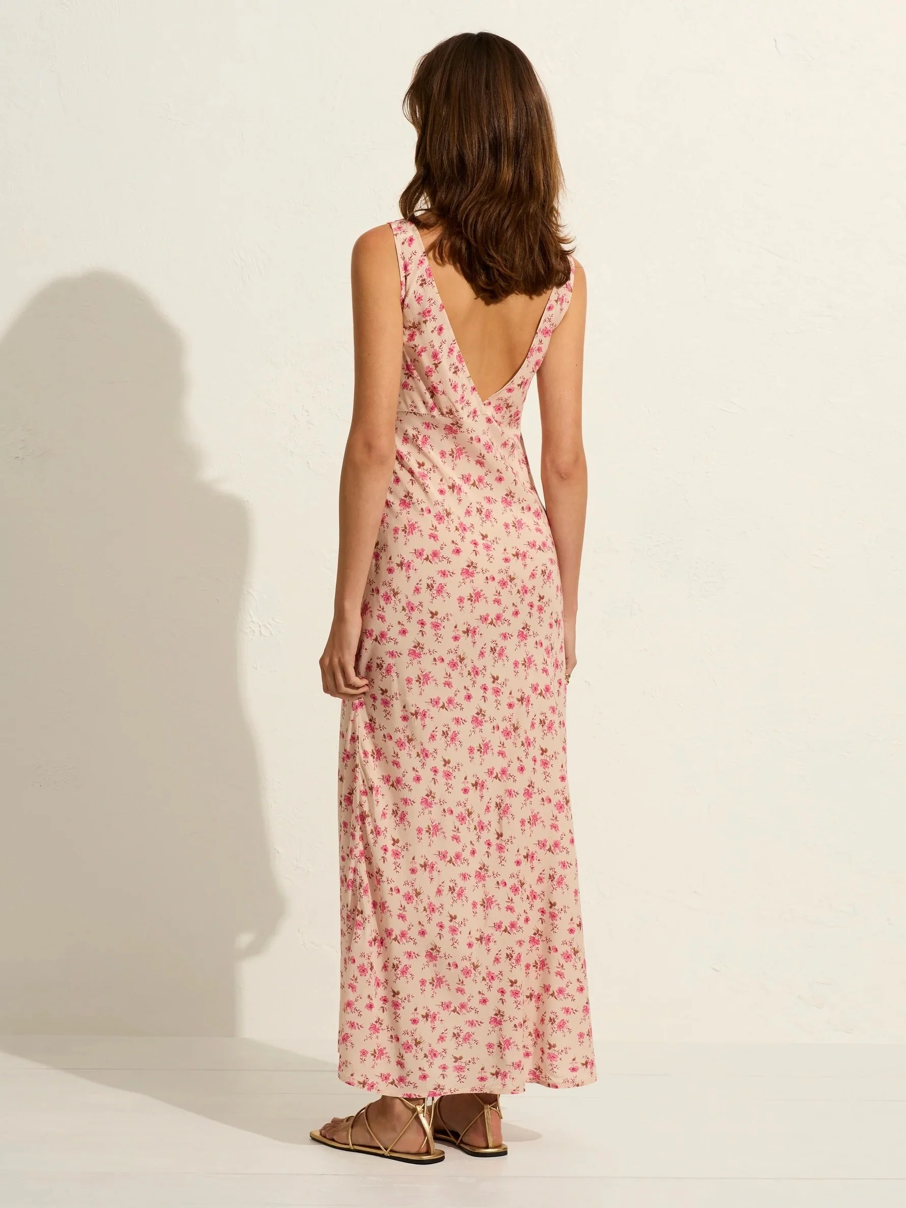 AUGUSTE THE LABEL Womens Iona Midi Dress - Oat Eloise Ditsy Floral - Image 3