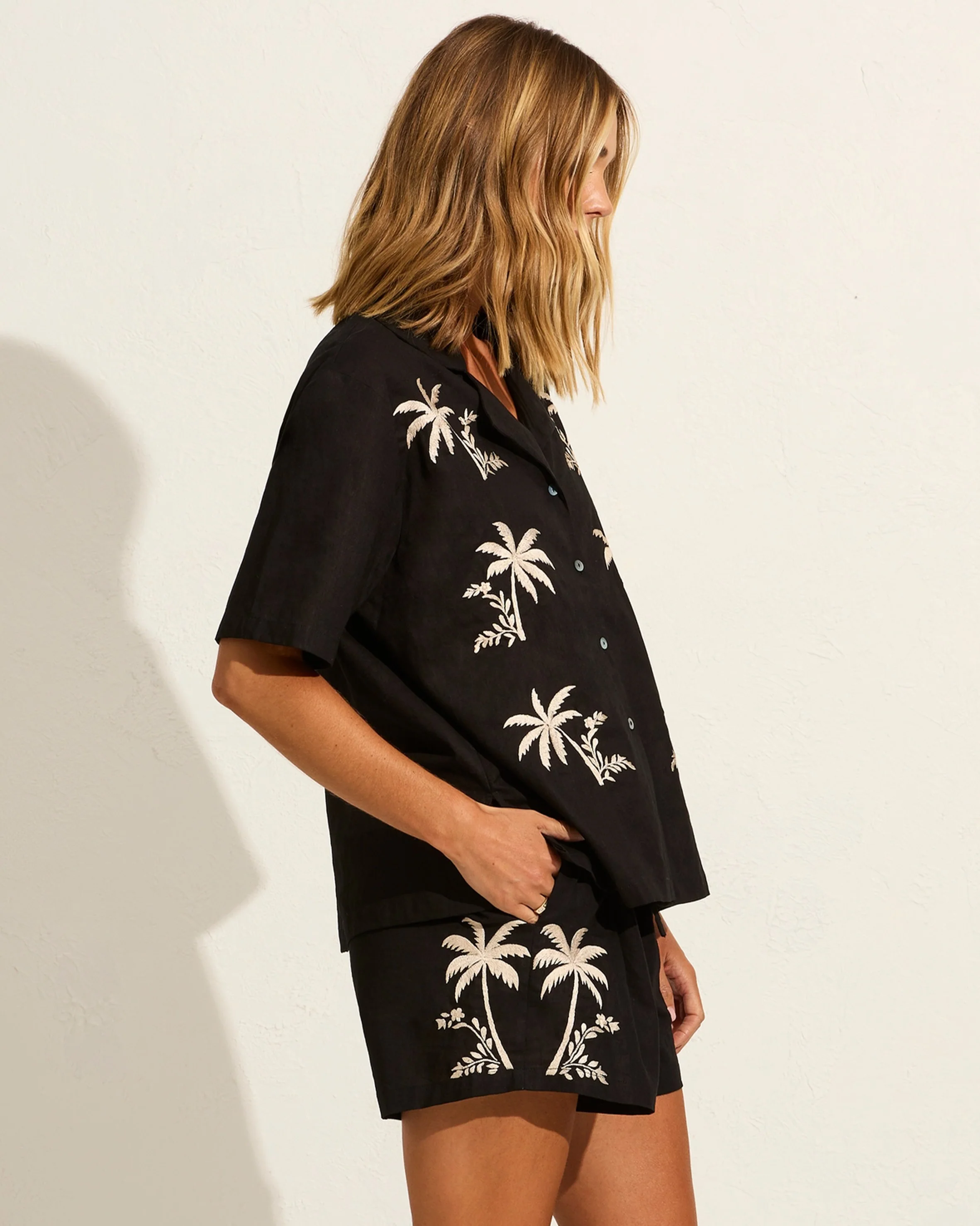 AUGUSTE THE LABEL Womens Joe Linen Shirt - Black - Image 3
