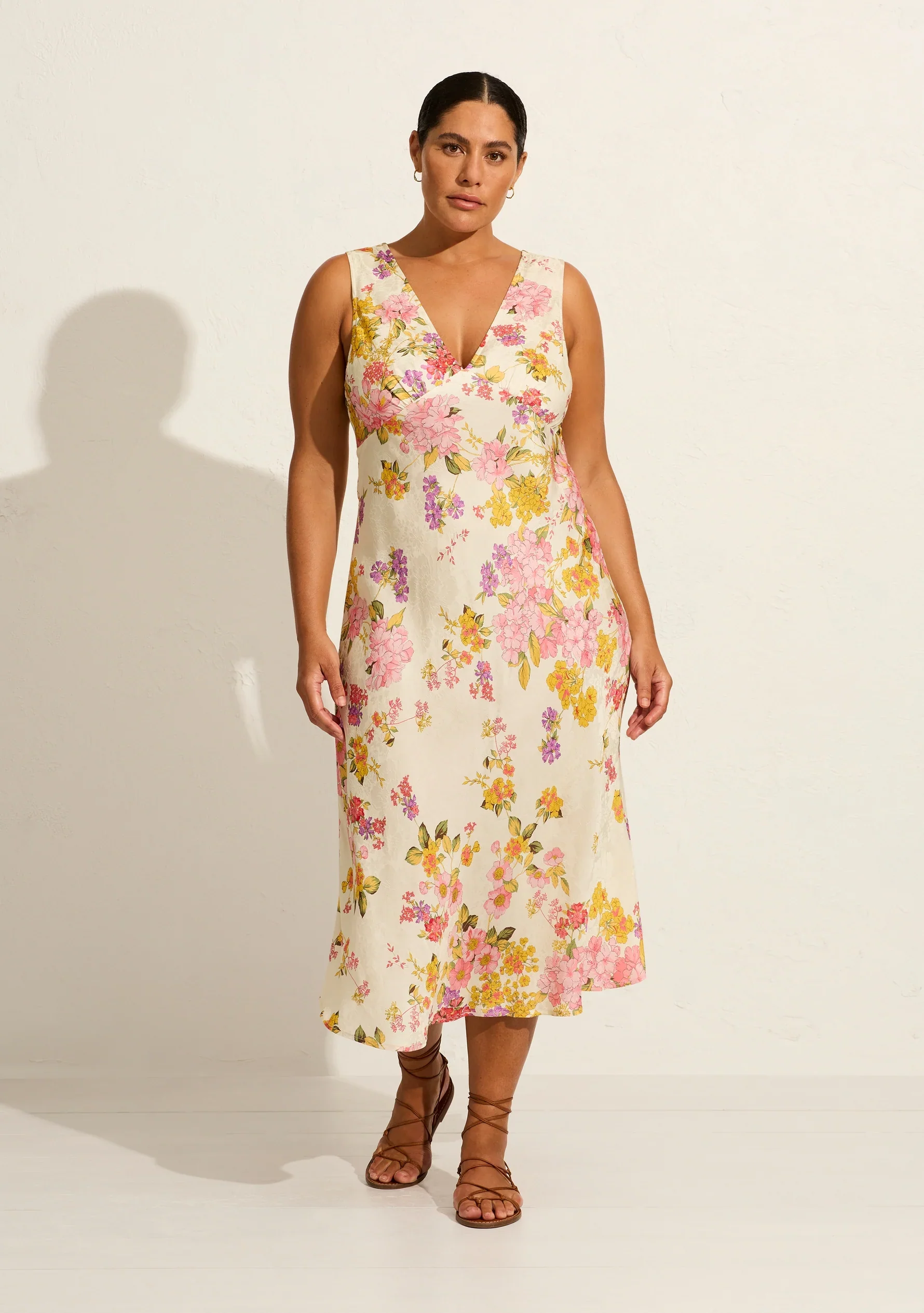 AUGUSTE THE LABEL Womens Lara Midi Dress - Off White - Image 3