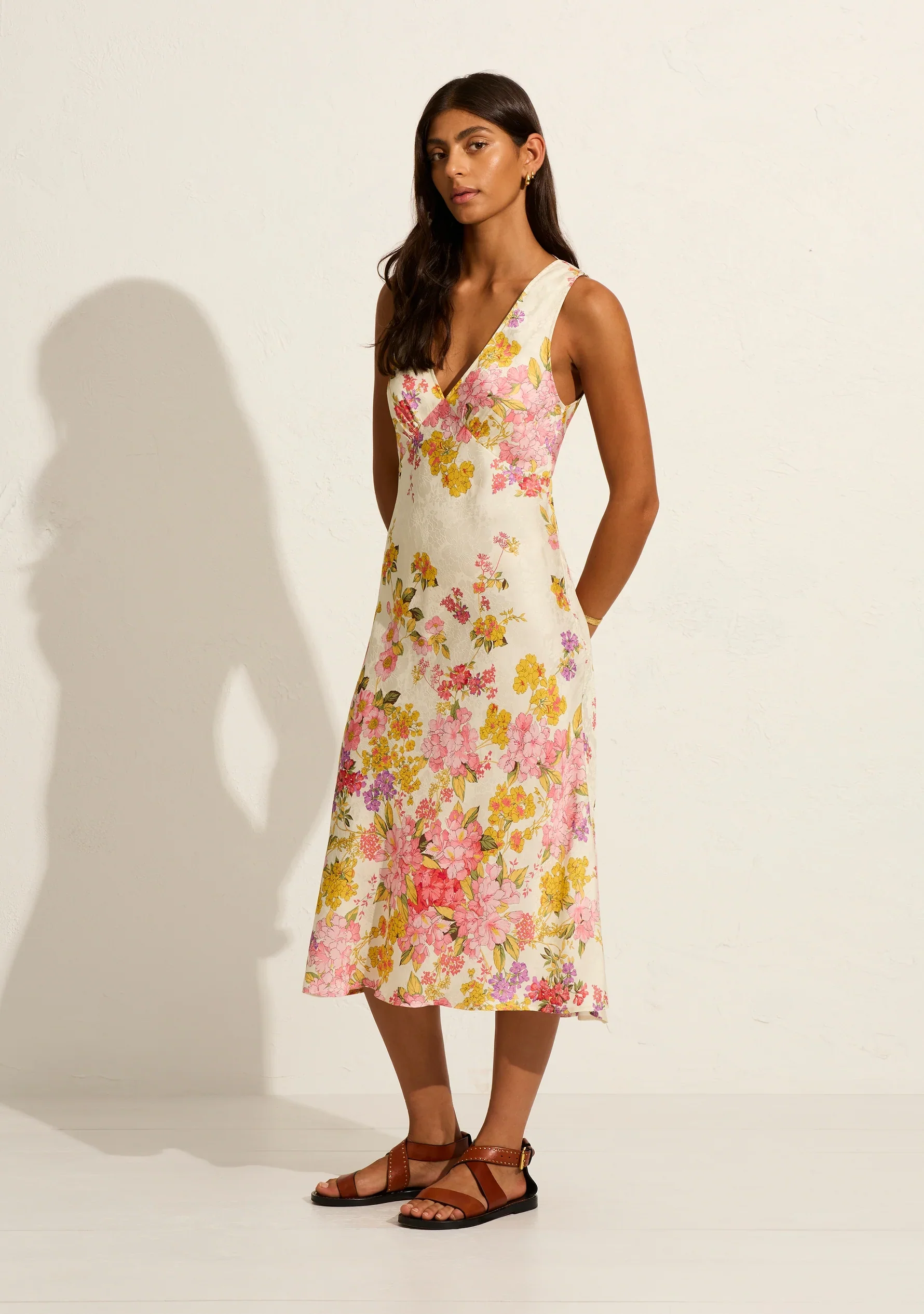 AUGUSTE THE LABEL Womens Lara Midi Dress - Off White - Image 7