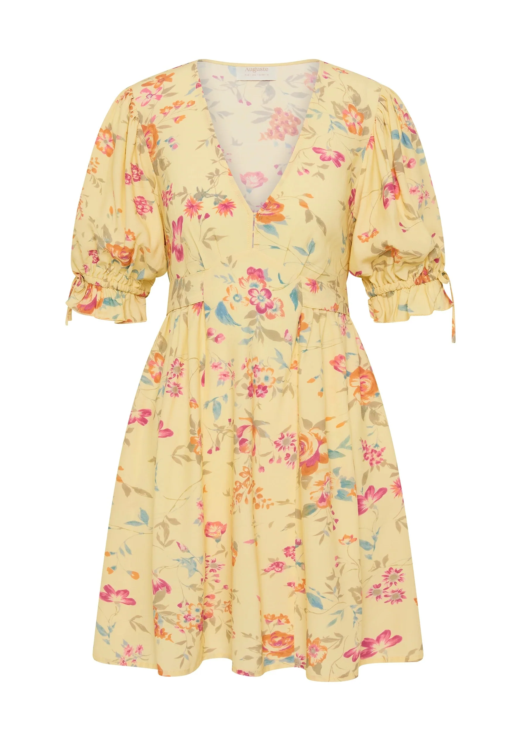 AUGUSTE THE LABEL Womens Nereida Mini Dress Lemon - Image 4