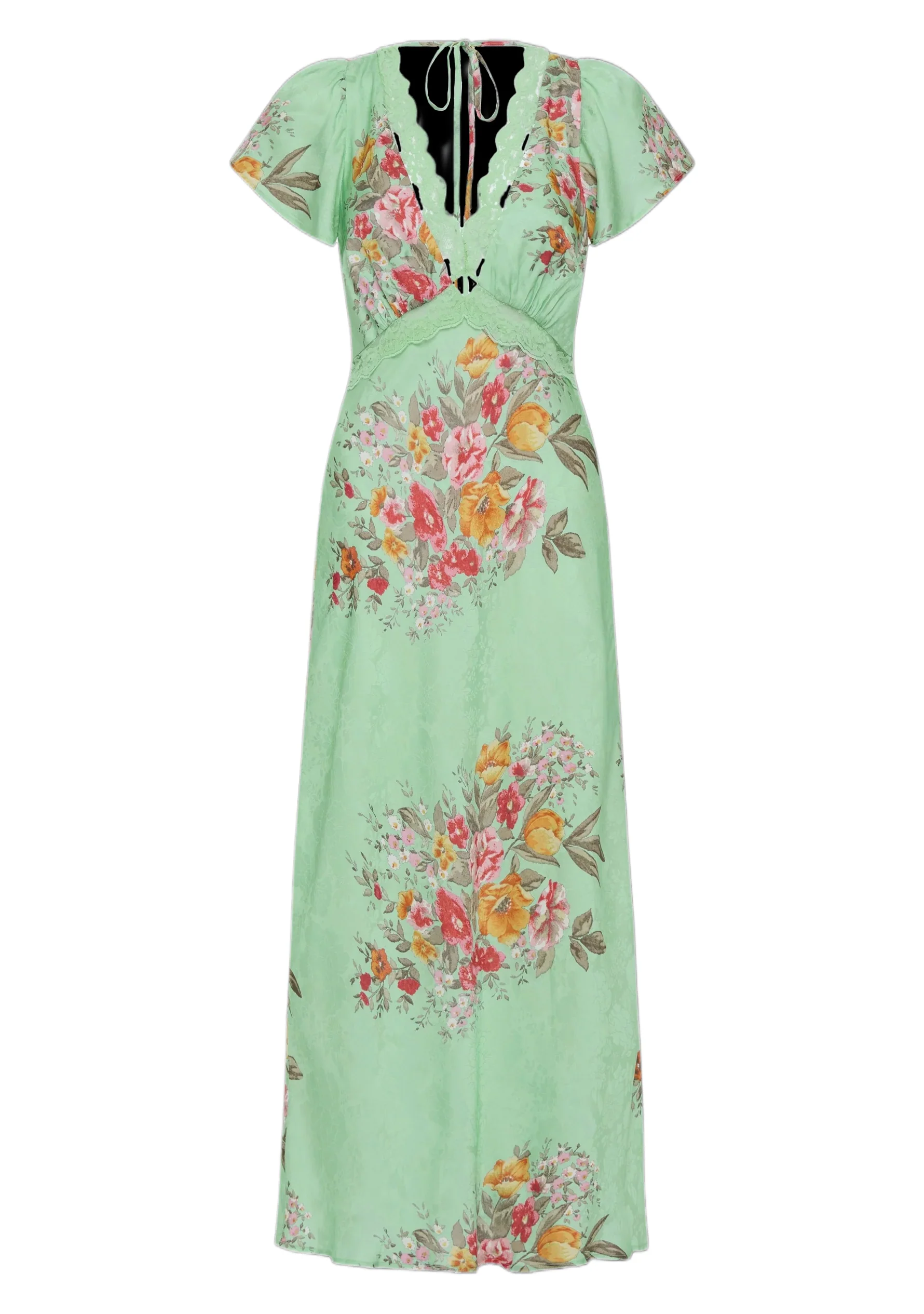 AUGUSTE THE LABEL Womens Rianne Midi Dress - Leonie Mint Green Floral - Image 7