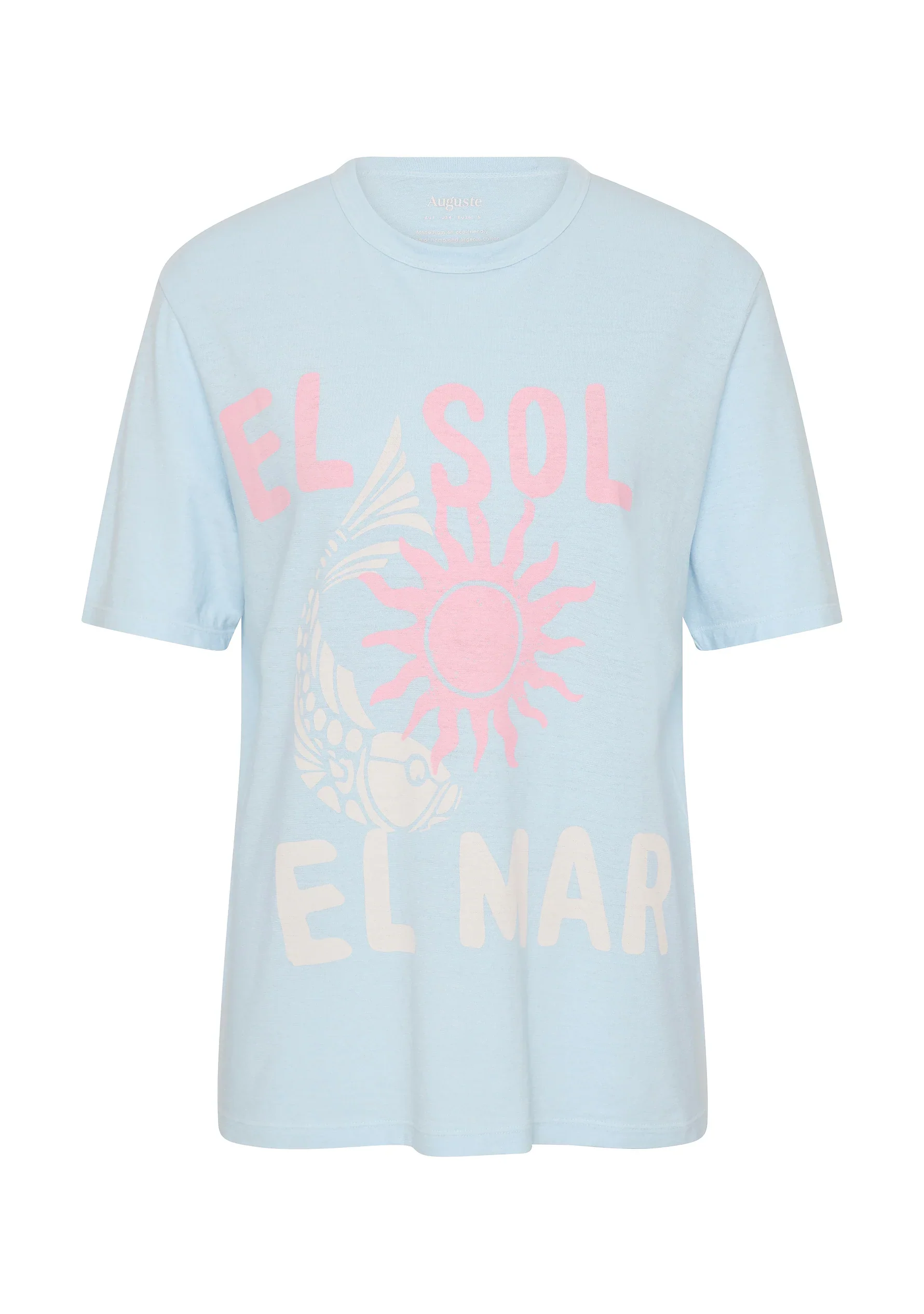 AUGUSTE THE LABEL Womens Sol Classic Tee in Sky Blue - Image 5