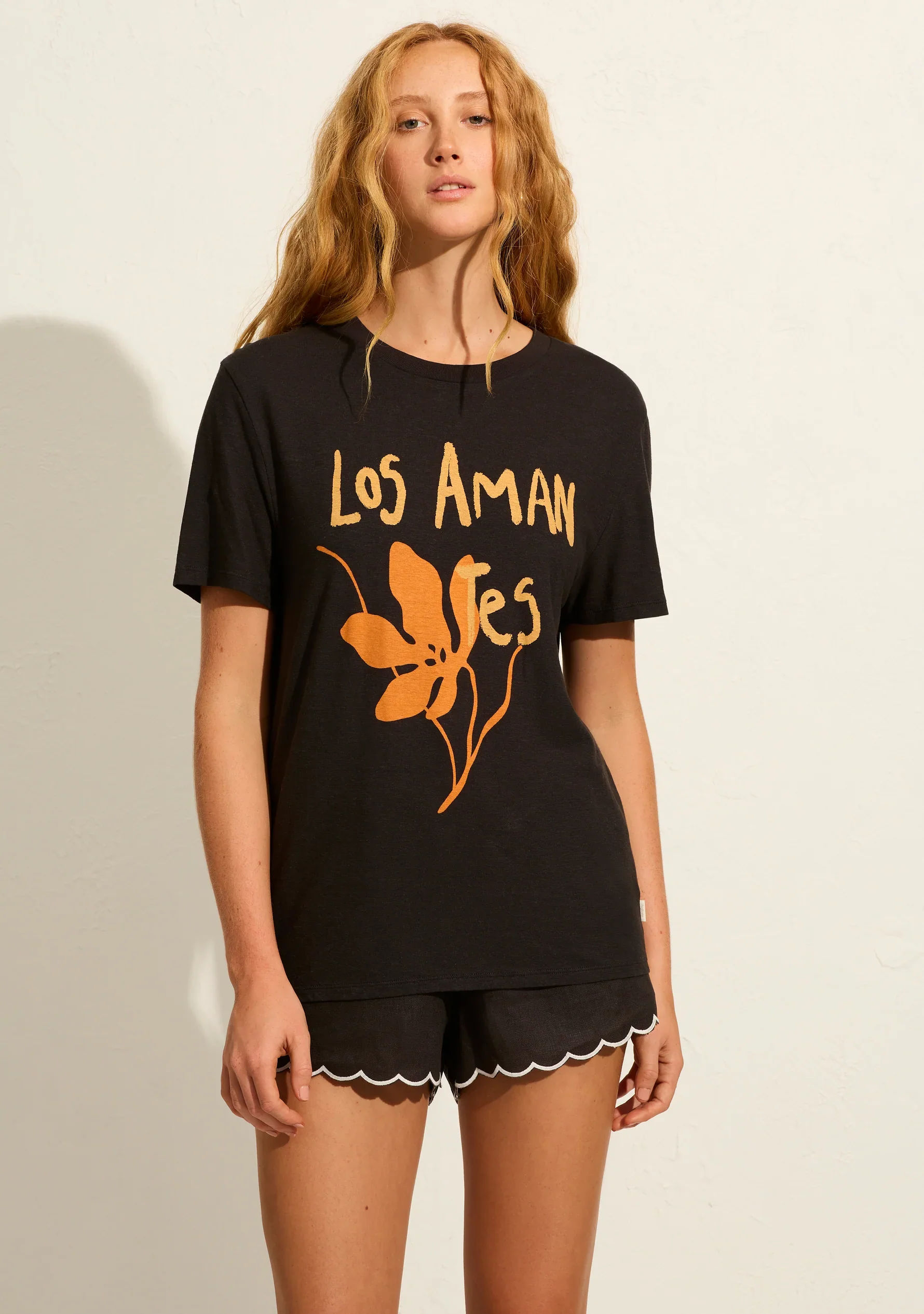 AUGUSTE THE LABEL Womens Spanish Lovers Classic Tee - Washed Black - Image 2