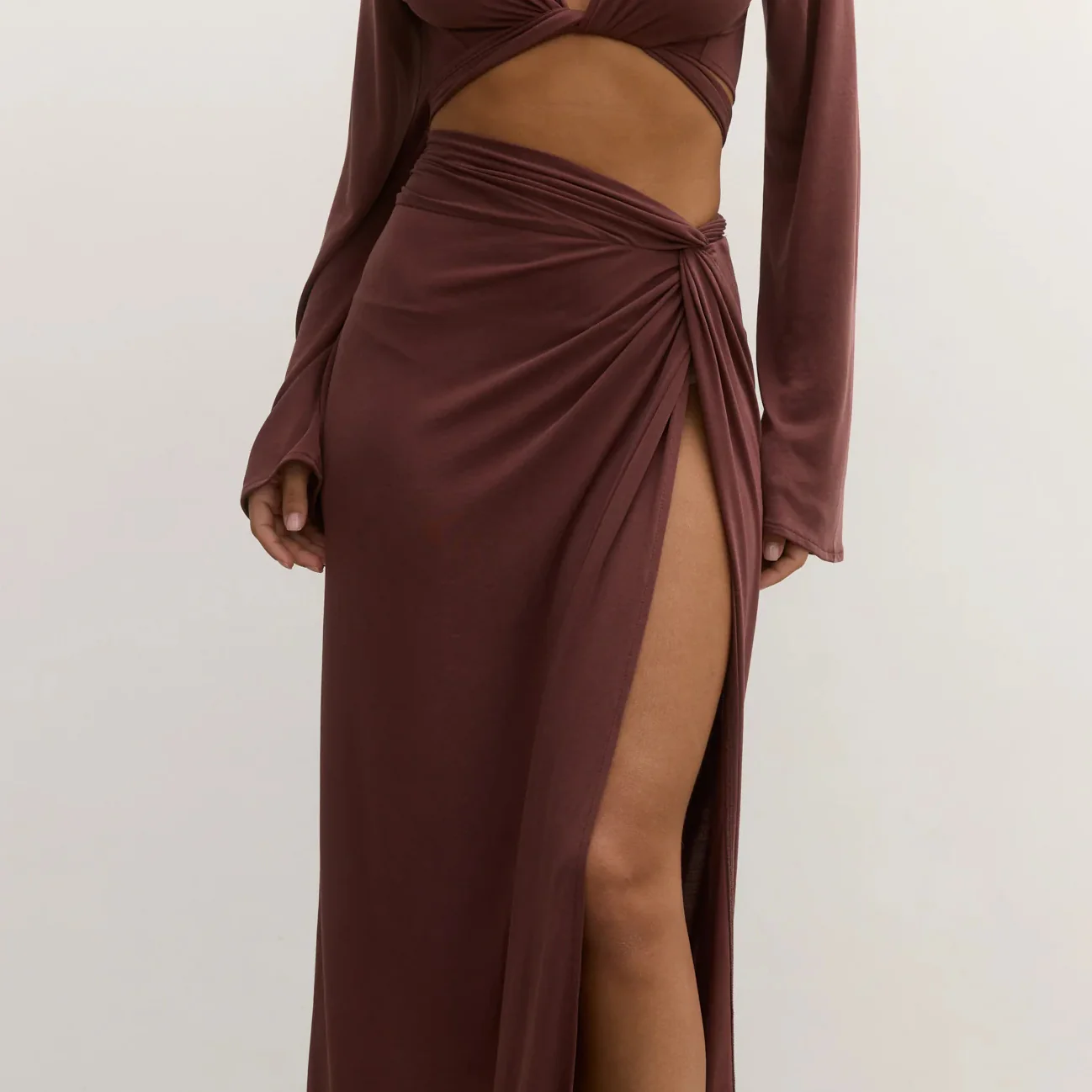 BAYSE BRAND Womens Adriana Skirt Chocolate - Image 3