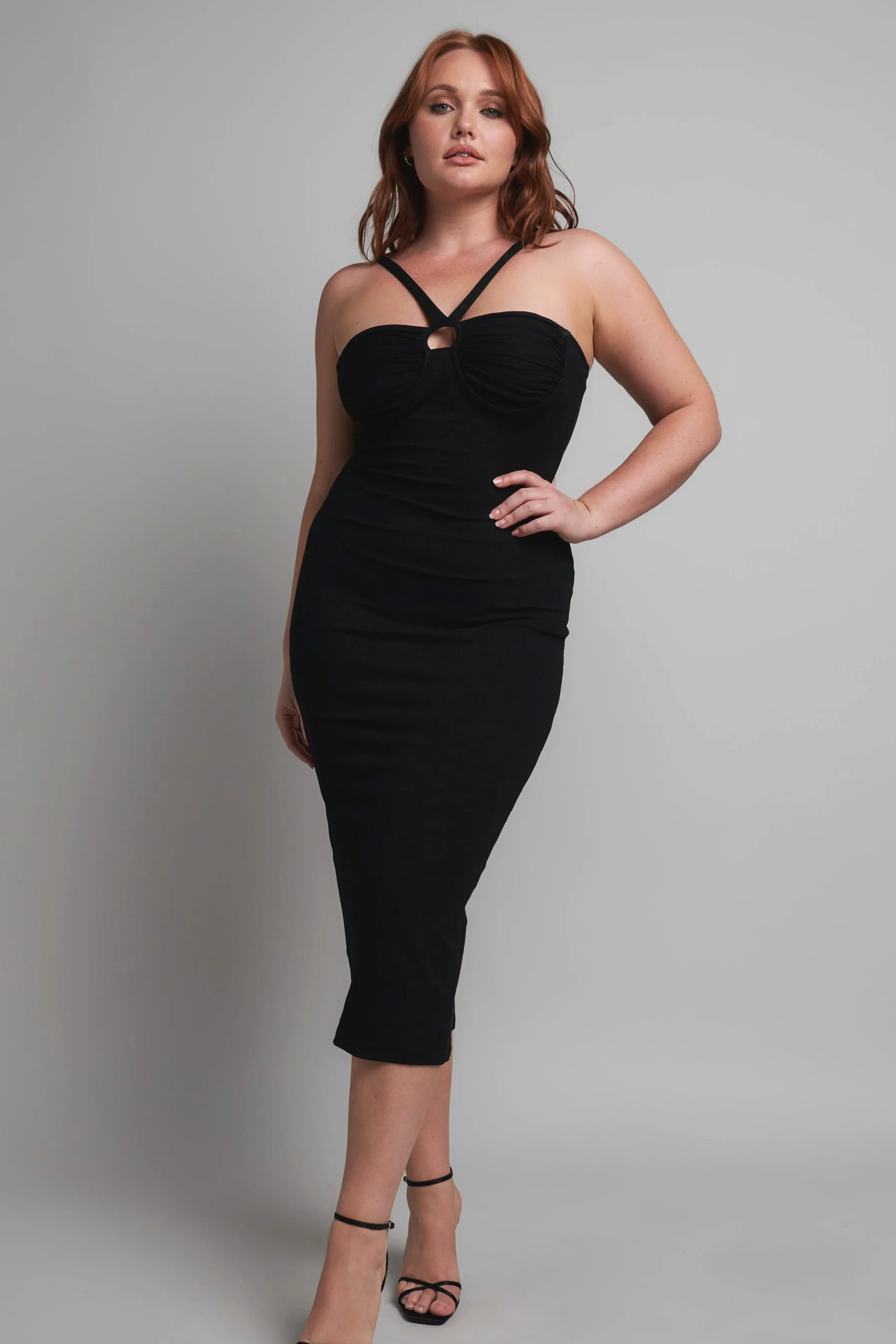BAYSE BRAND Womens Ashby Midi Dress Black - Image 4