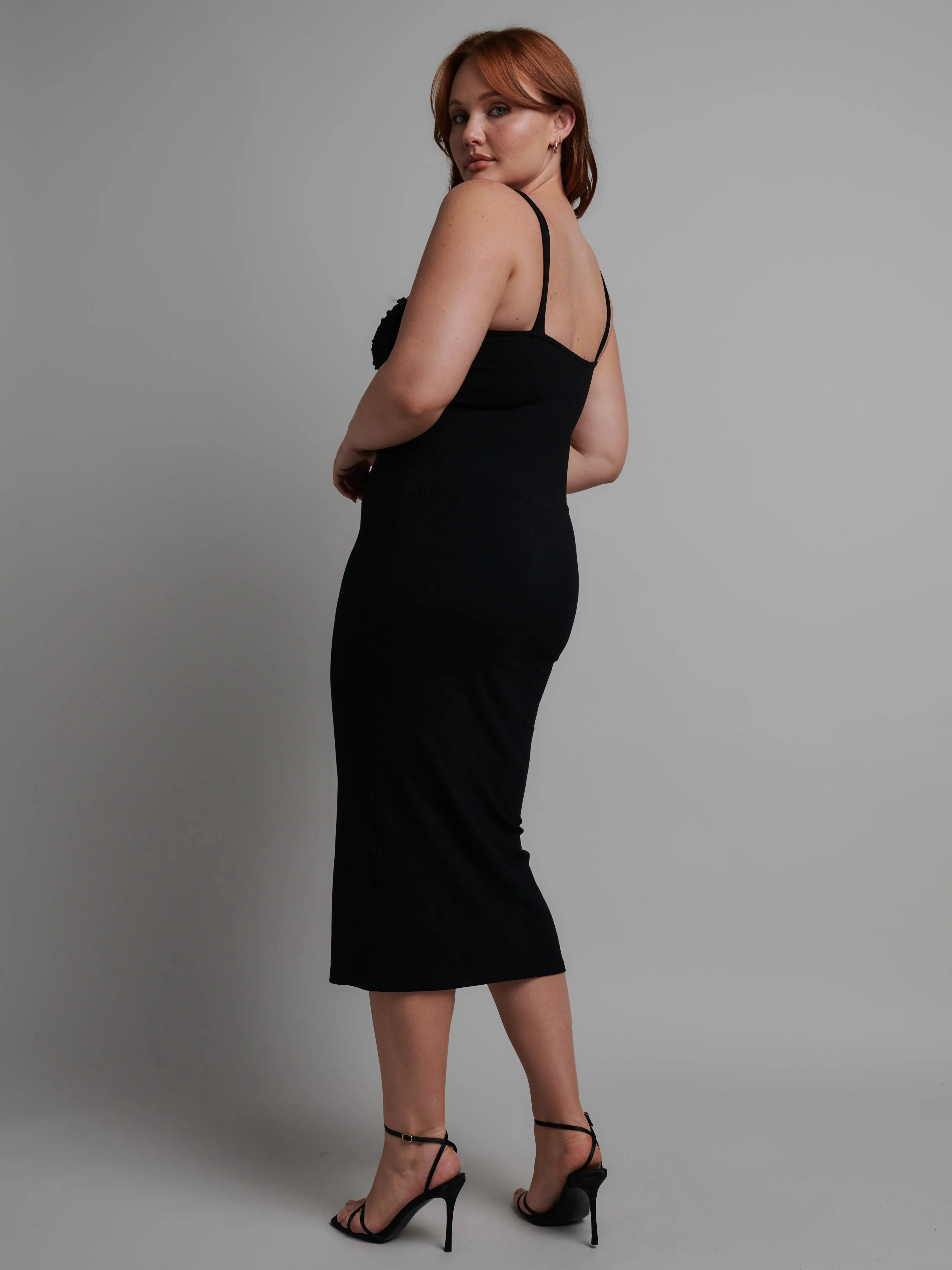 BAYSE BRAND Womens Ashby Midi Dress Black - Image 5