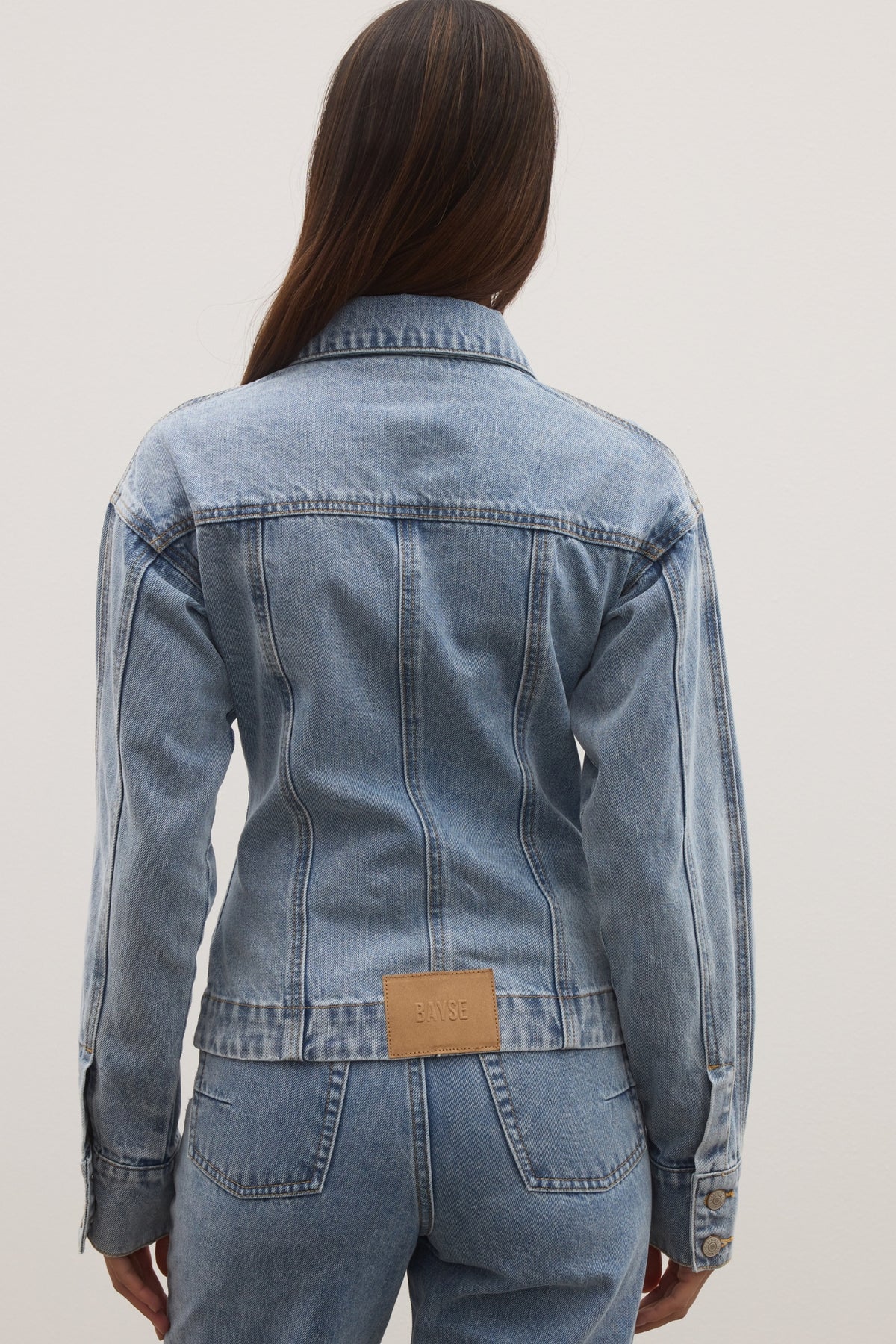 BAYSE BRAND Womens Aven Denim Jacket in Atlanta Blue - Image 3