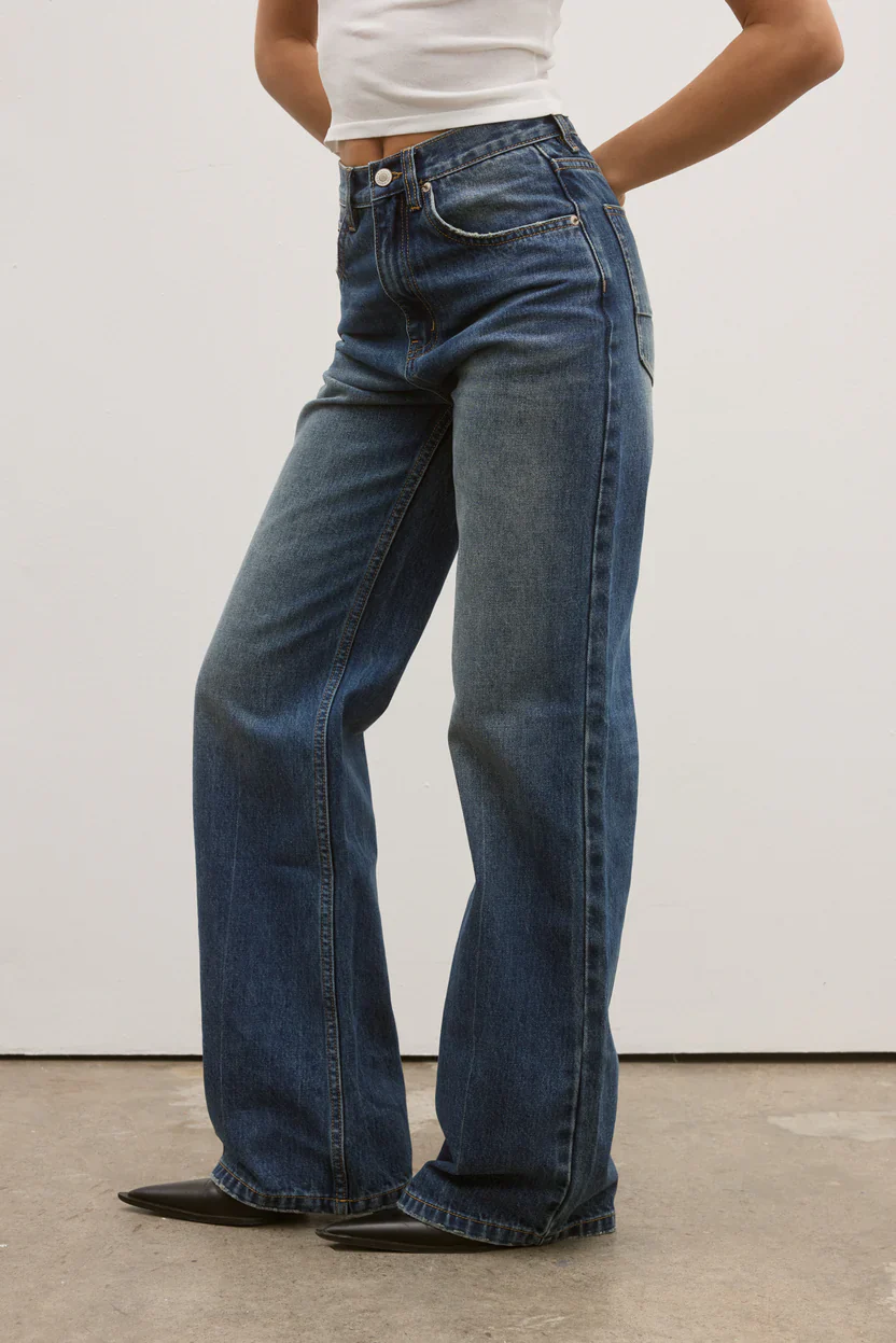 BAYSE BRAND Womens Camille Relaxed Flare Jean in Ash Tide - Image 5
