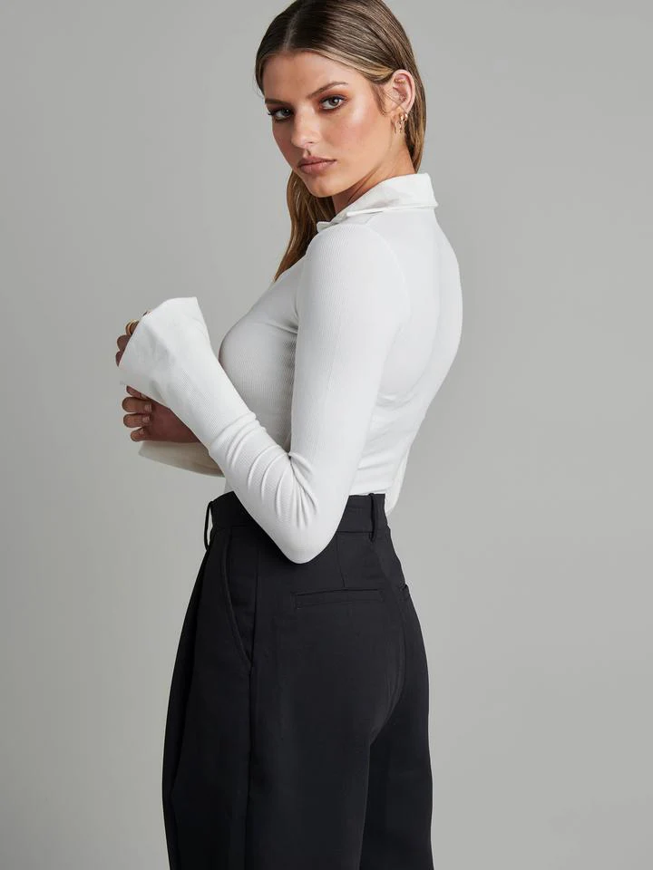 BAYSE BRAND Womens Celine Bodysuit - White - Image 4
