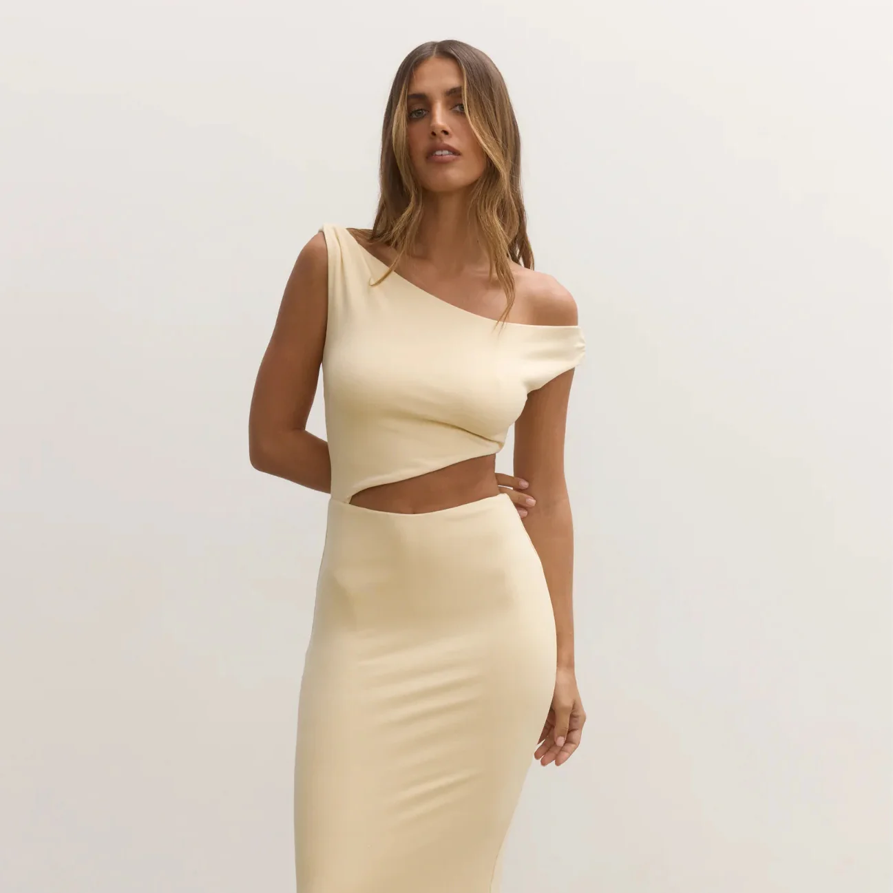 BAYSE BRAND Womens Elara Midi Dress Lemon - Image 2