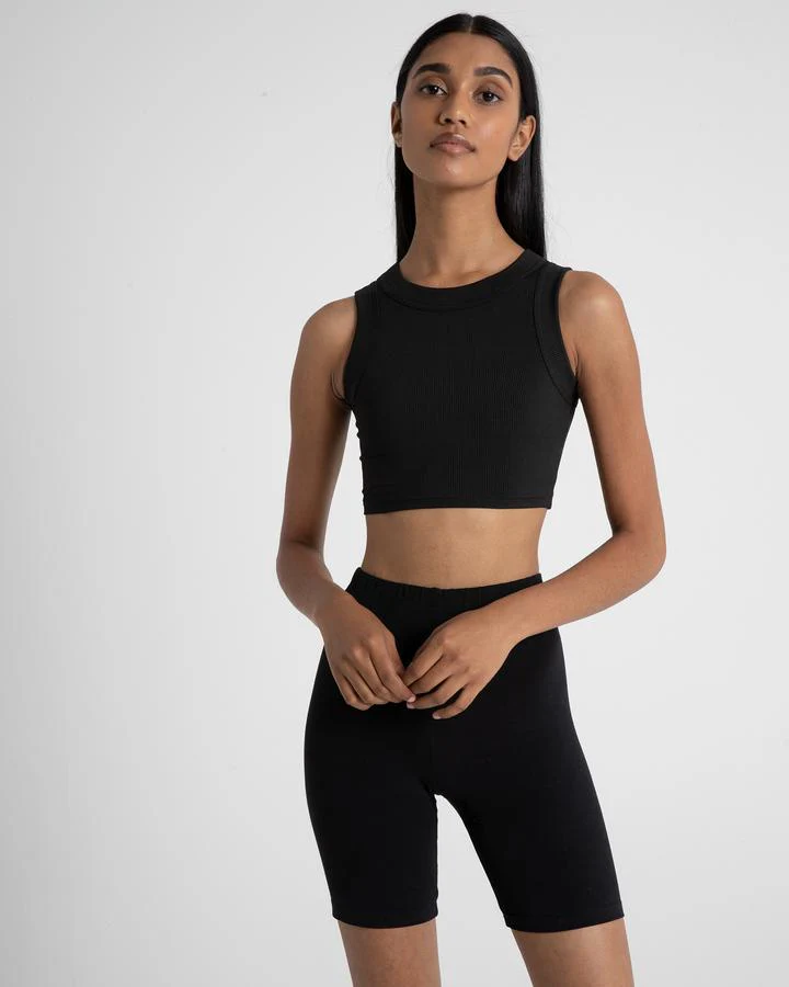 Bayse Brand WOMENS ELOUISE CREW CROP TANK - BLACK - Image 2