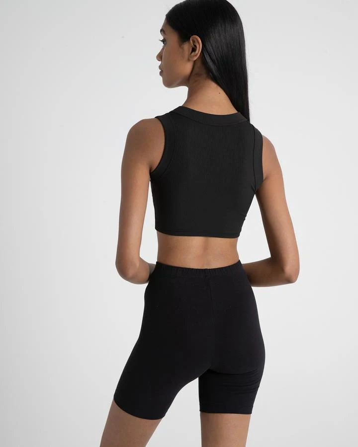 Bayse Brand WOMENS ELOUISE CREW CROP TANK - BLACK - Image 3