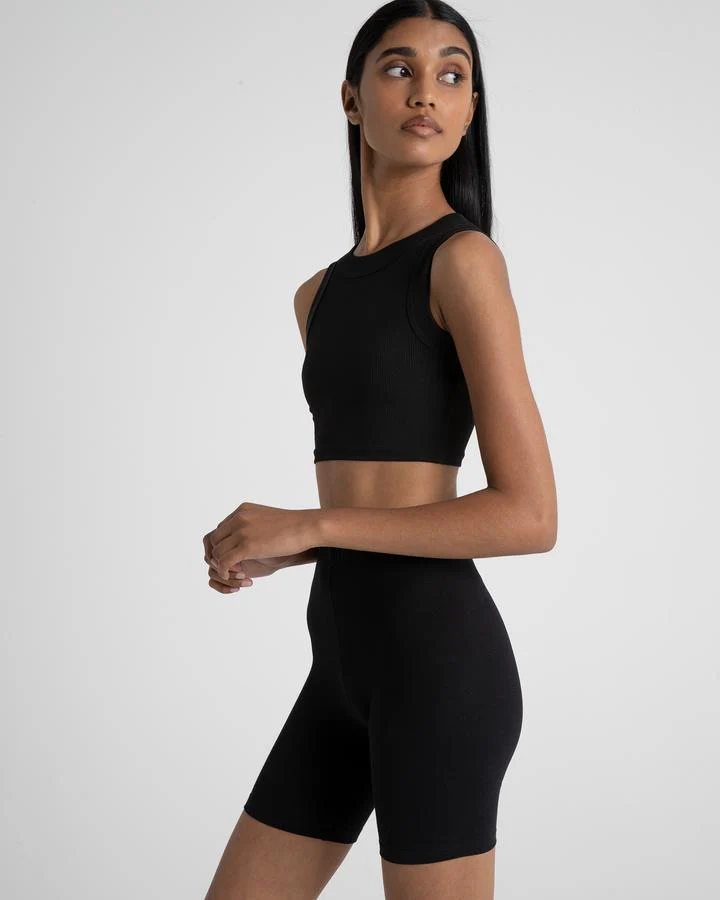Bayse Brand WOMENS ELOUISE CREW CROP TANK - BLACK - Image 4