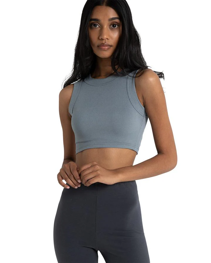 Bayse Brand WOMENS ELOUISE CREW CROP TANK - BLUE - Image 5