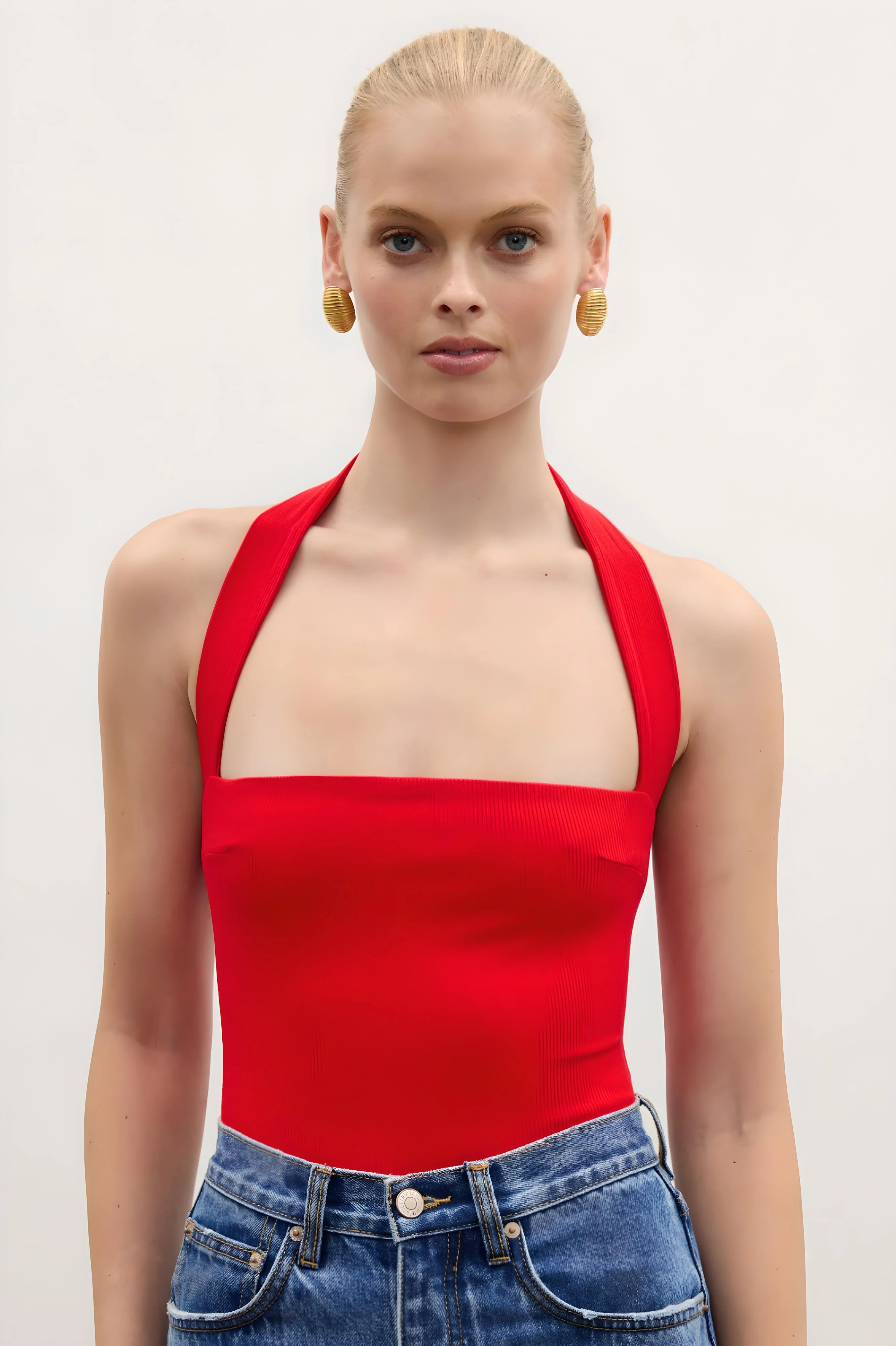 BAYSE BRAND Womens Karlita Bodysuit - Red - Image 3