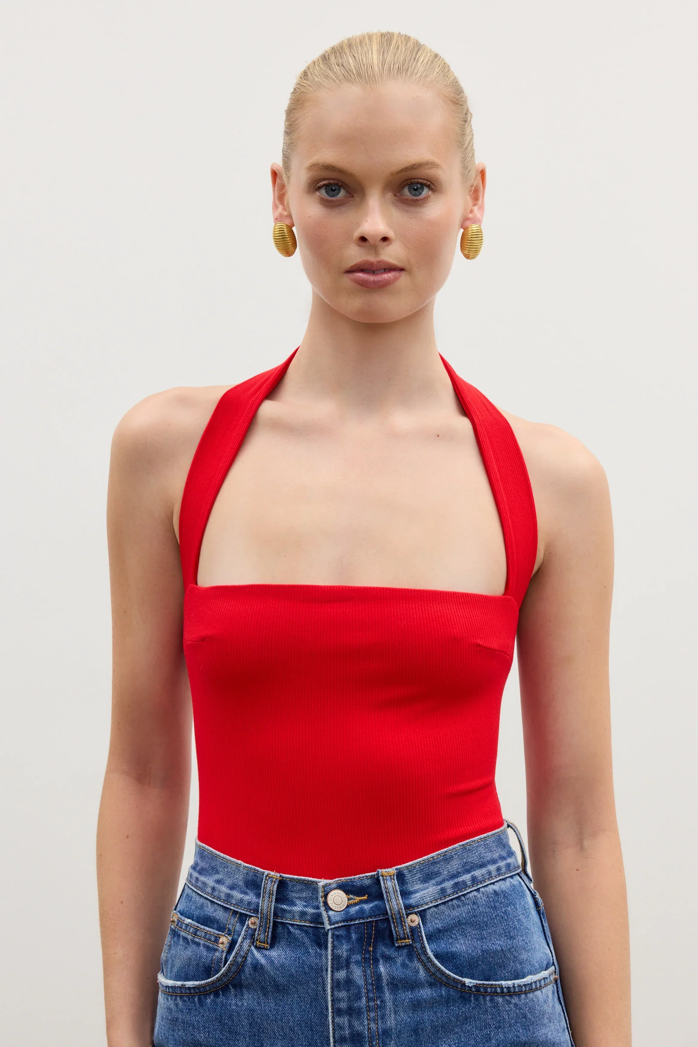 BAYSE BRAND Womens Karlita Bodysuit - Red - Image 4