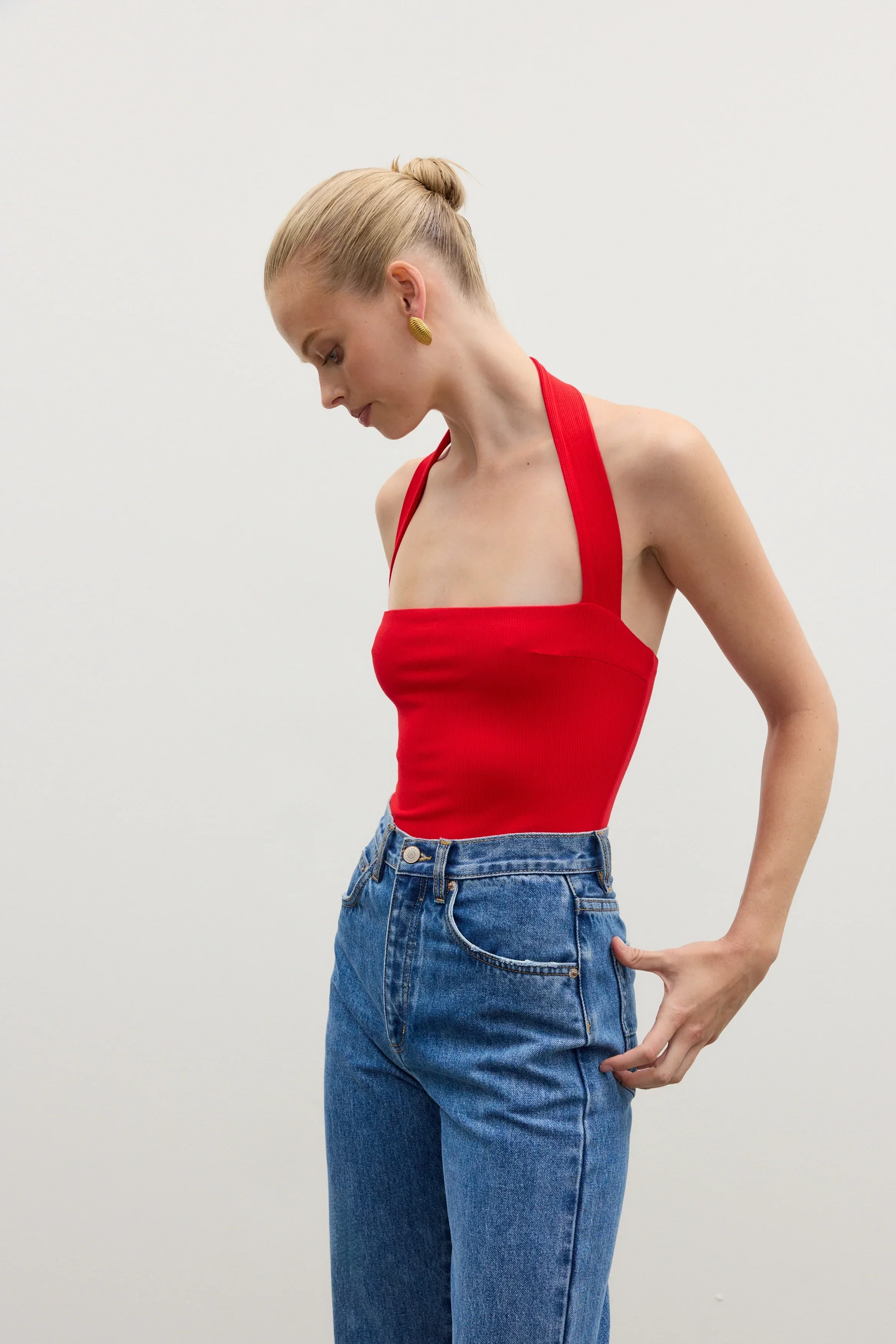 BAYSE BRAND Womens Karlita Bodysuit - Red - Image 5