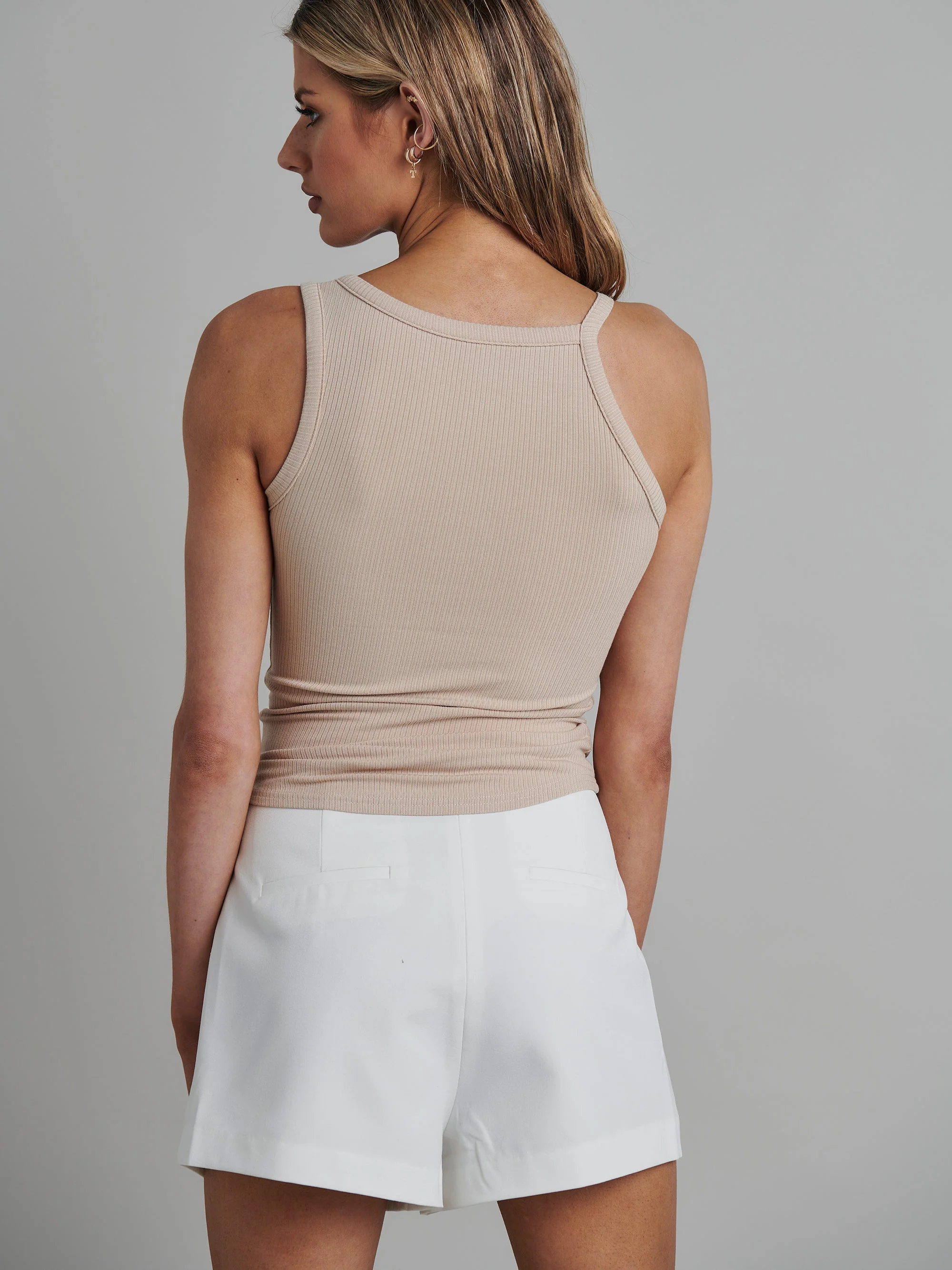 BAYSE BRAND Womens Laila Asymmetric Top - Sand - Image 3