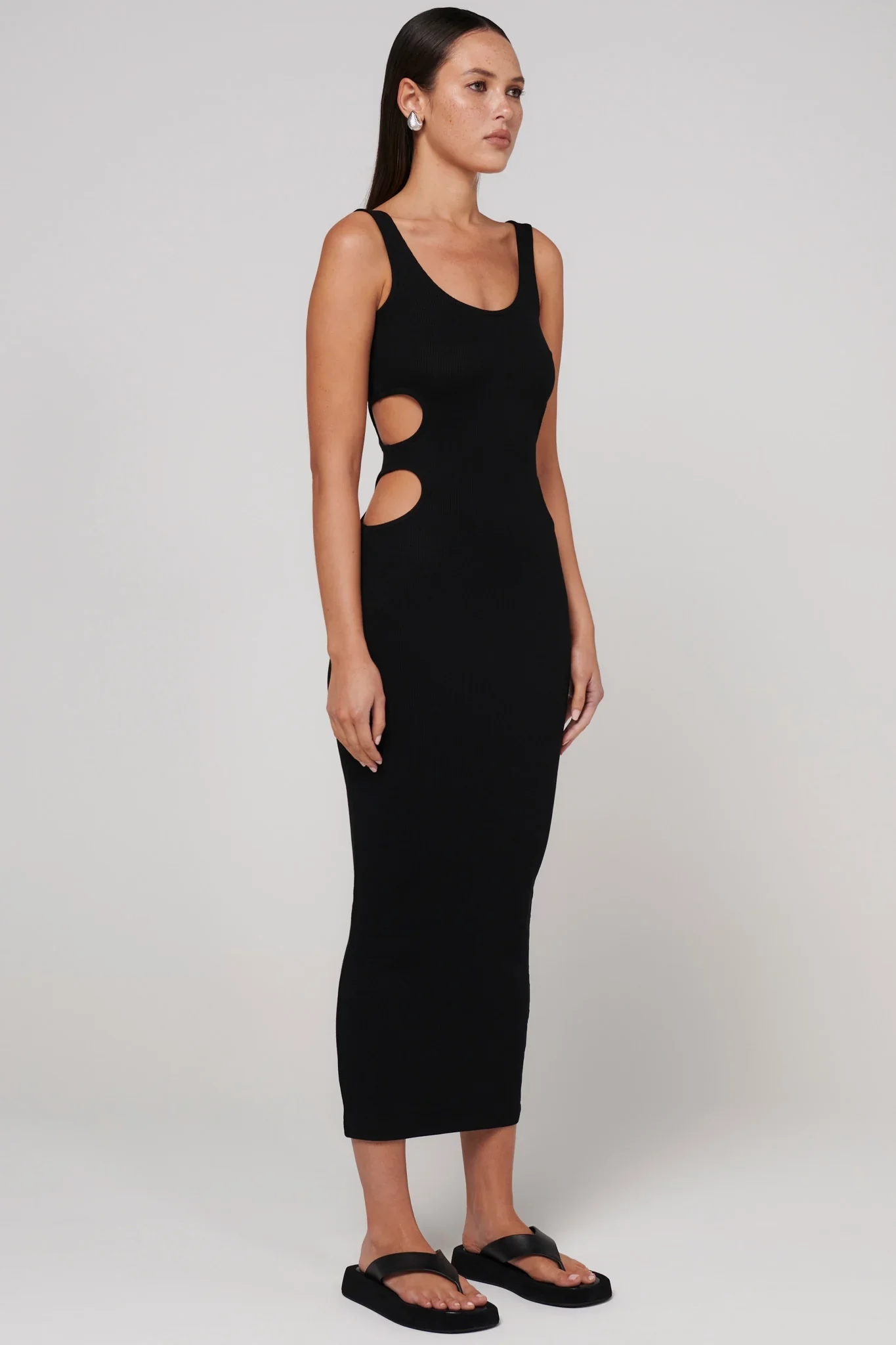 BAYSE BRAND Womens Lane Midi Dress - Black - Image 3