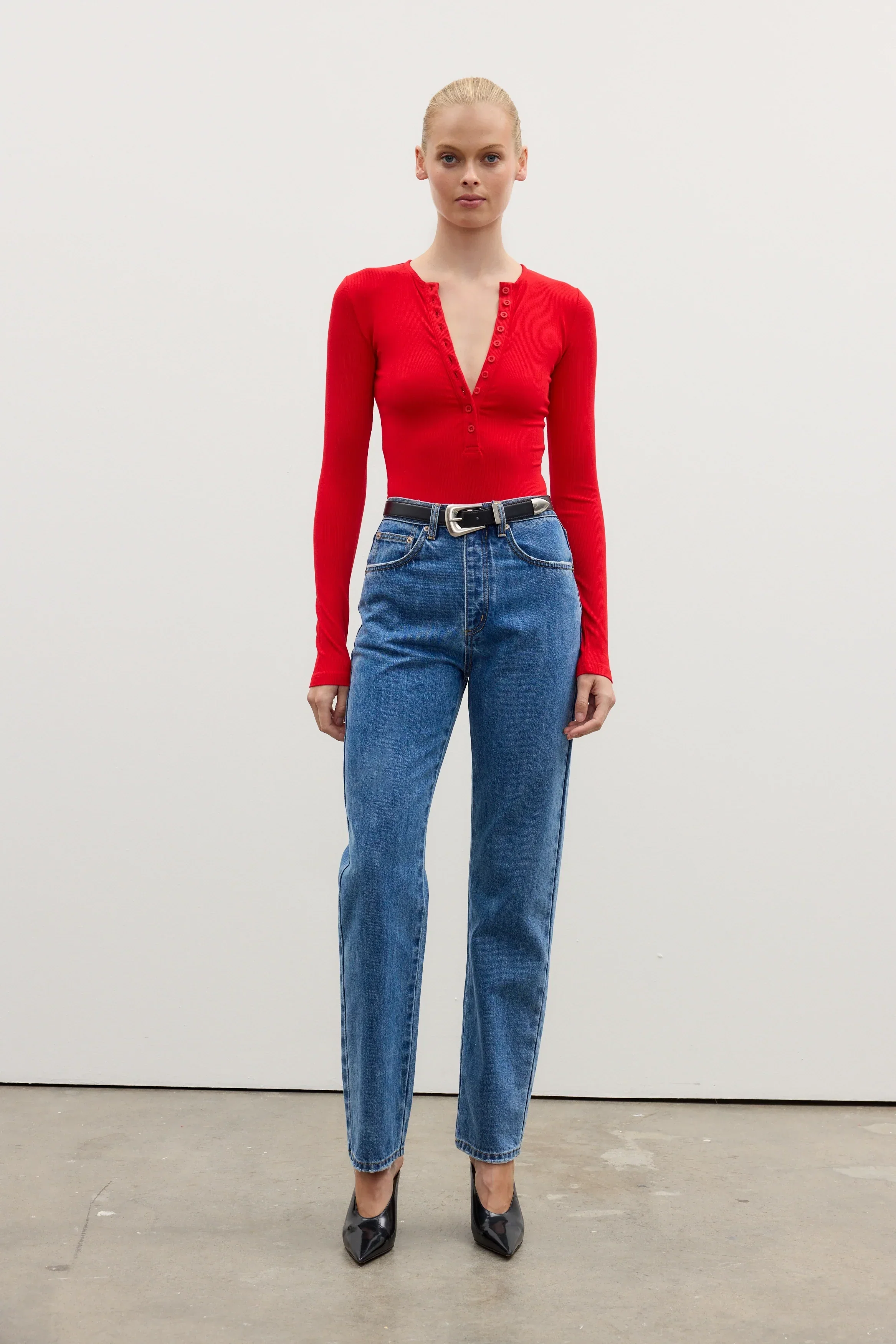 BAYSE BRAND Womens Lara Bodysuit - Cherry Red - Image 5