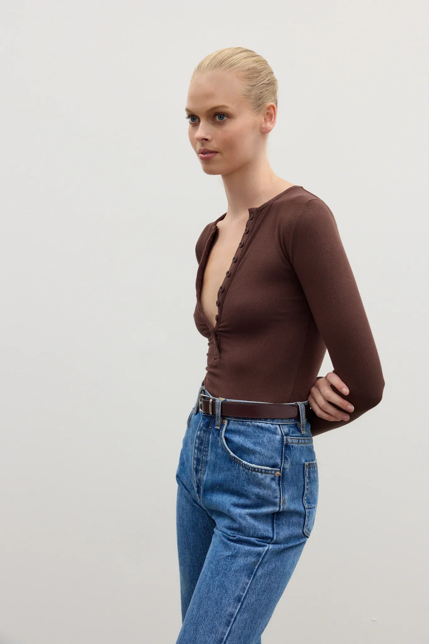 BAYSE BRAND Womens Lara Bodysuit in Chocolate - Image 11